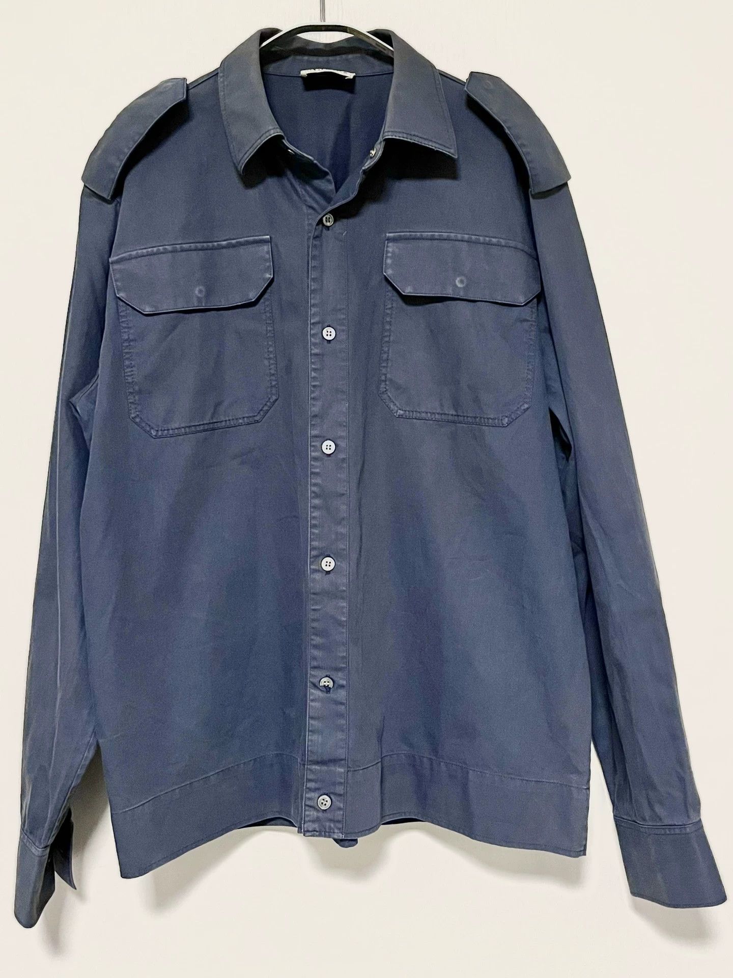 Acne Studios Acne Studios Navy Gray Workwear Shirt Size US M / EU 48-50 / 2 - 2 Thumbnail