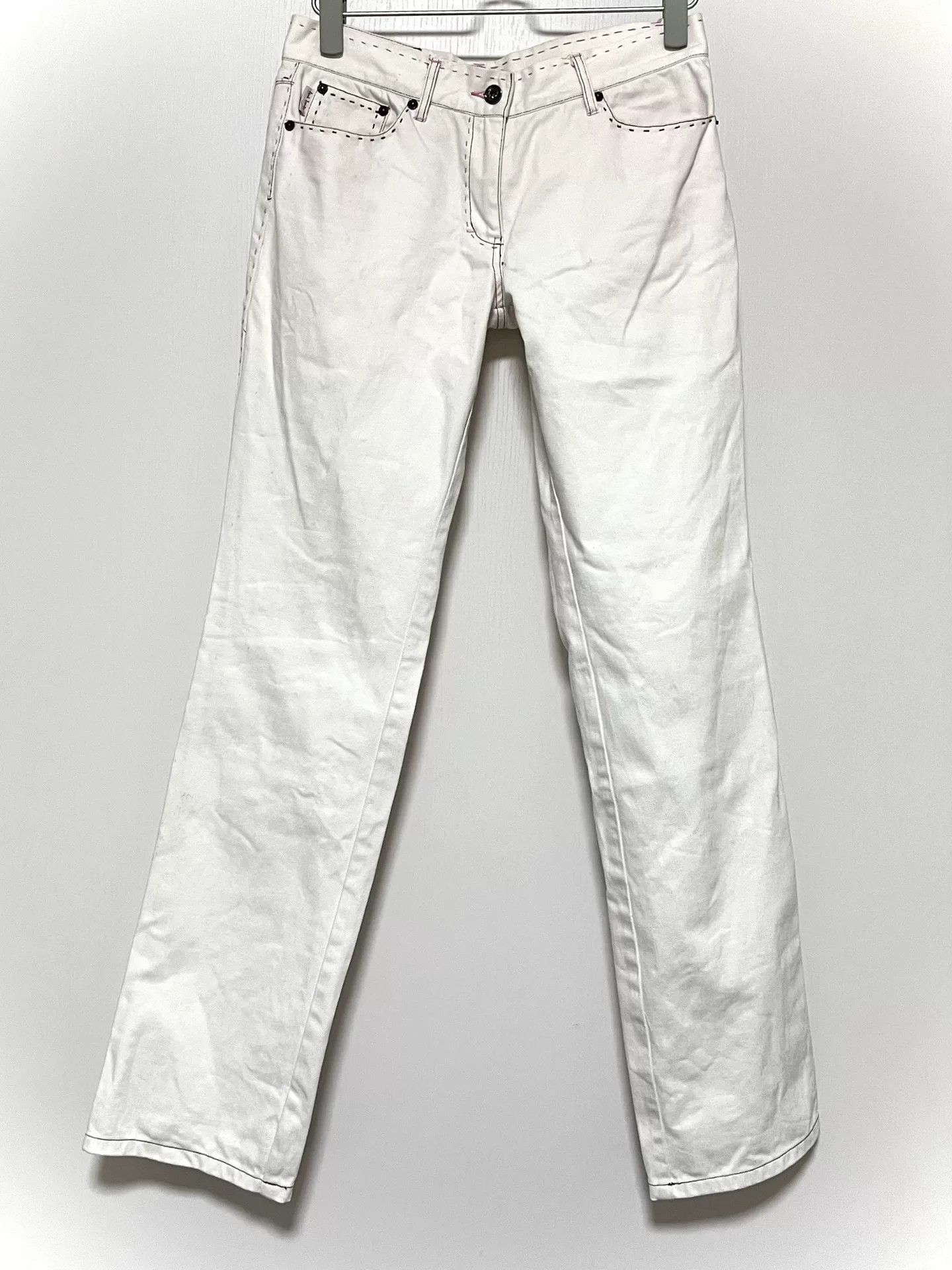 Paul Smith Paul Smith White Jeans with Pink Sashiko Size 36" / US 14 / IT 50 - 3 Thumbnail