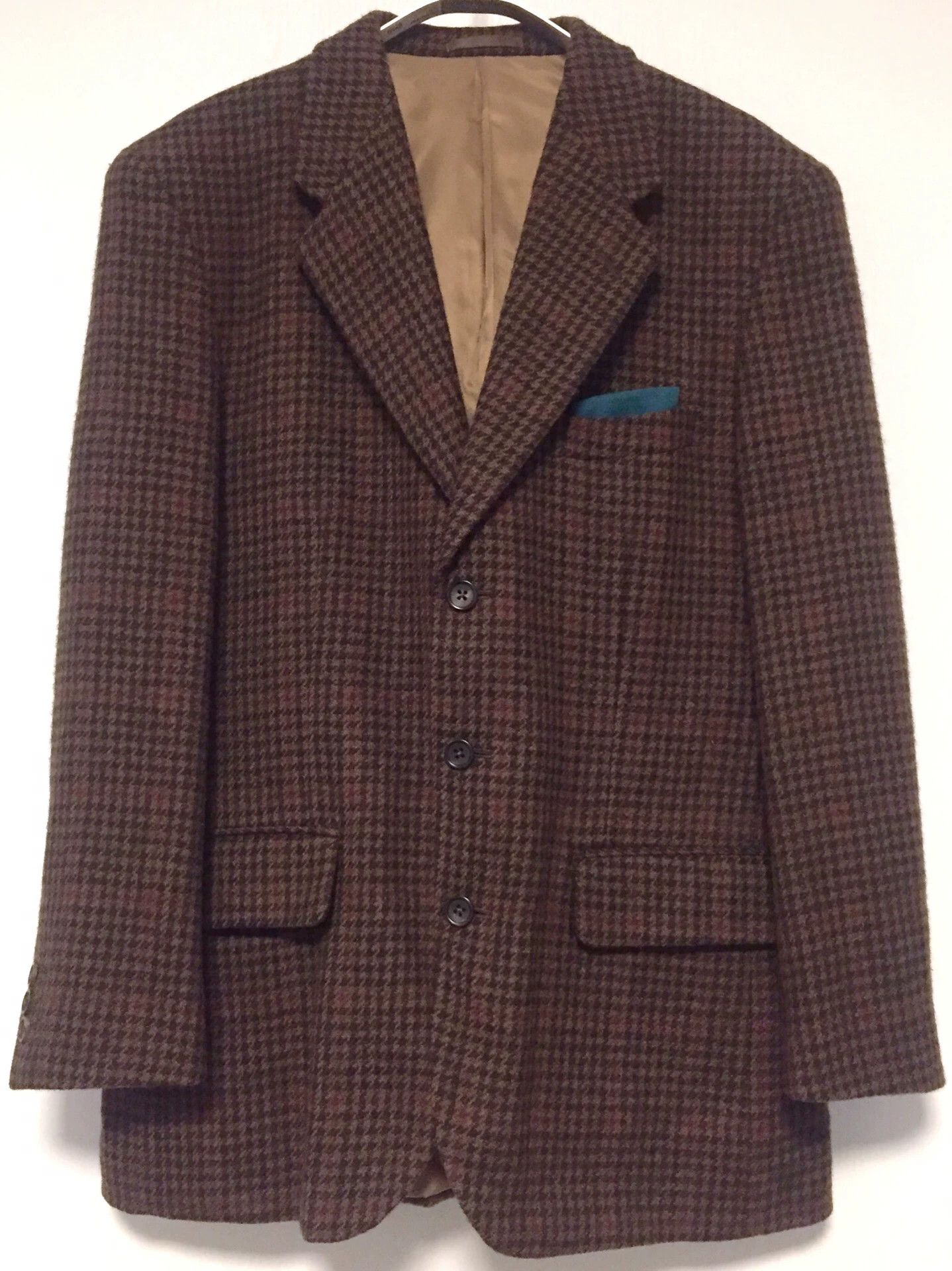 Tommy Hilfiger Tommy Hilfiger Coffee Houndstooth Wool Blazer Size US M / EU 48-50 / 2 - 2 Thumbnail