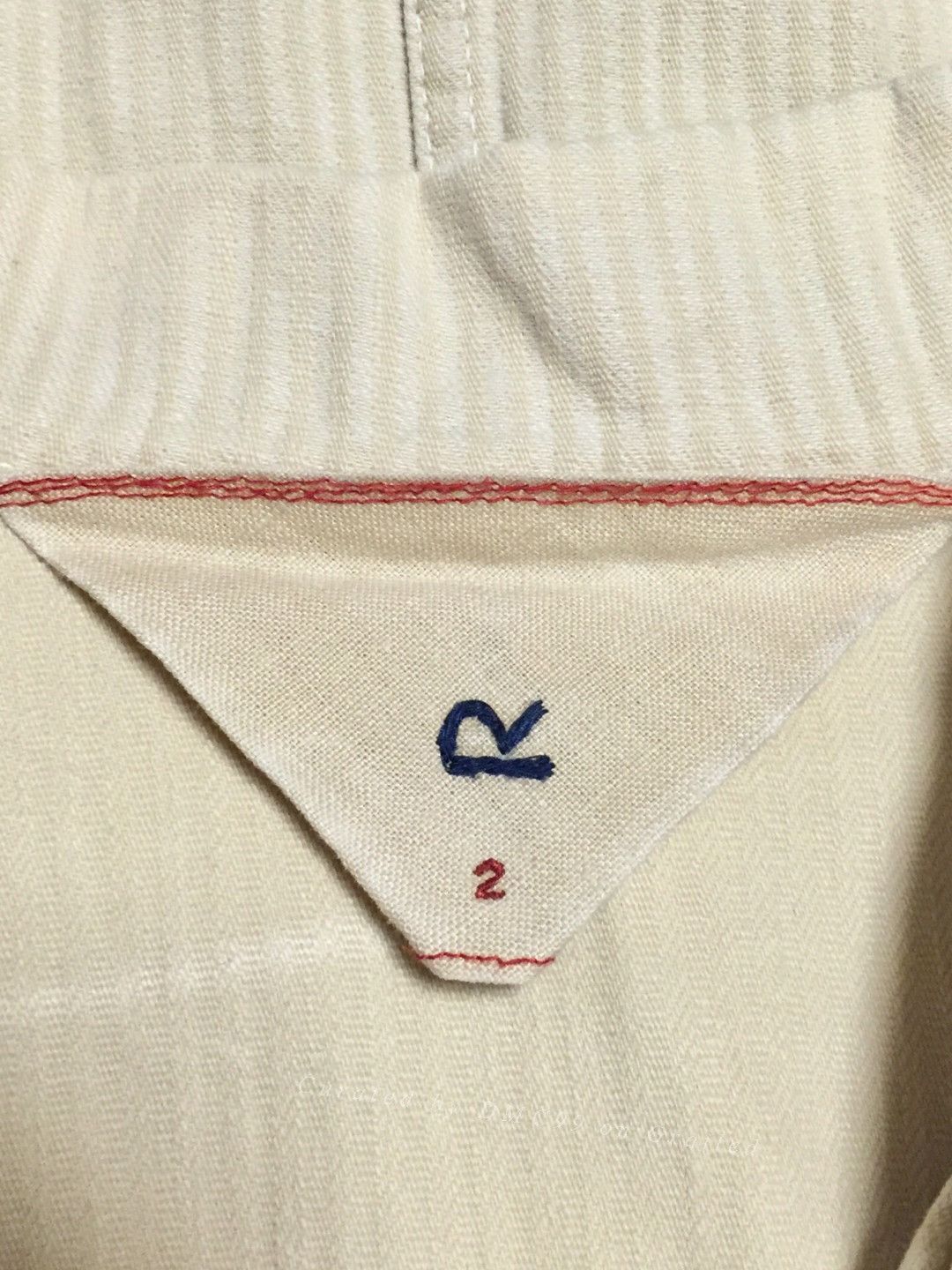 45rpm 45R Beige White Striped Workwear Shirt Size US M / EU 48-50 / 2 - 4 Thumbnail