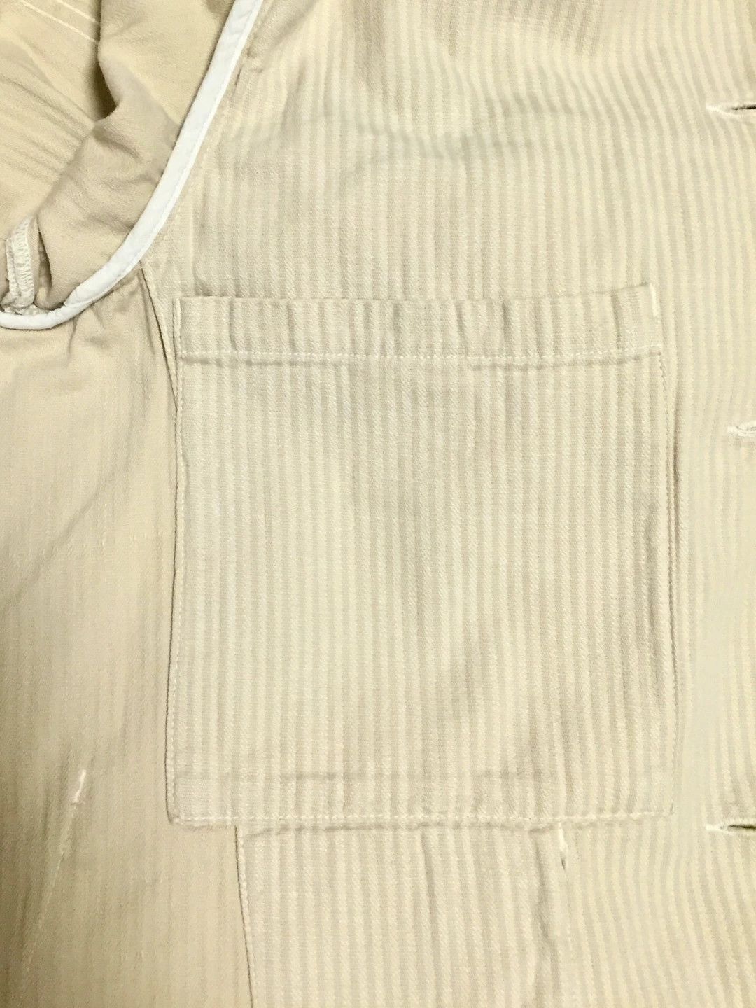 45rpm 45R Beige White Striped Workwear Shirt Size US M / EU 48-50 / 2 - 9 Thumbnail