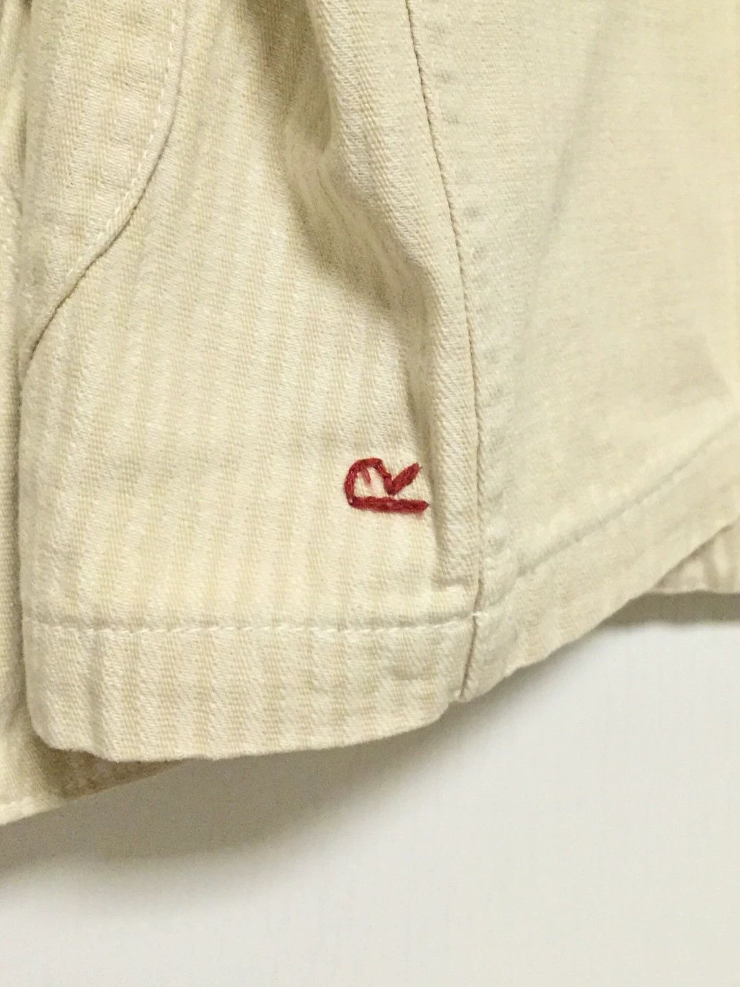 45rpm 45R Beige White Striped Workwear Shirt Size US M / EU 48-50 / 2 - 3 Thumbnail