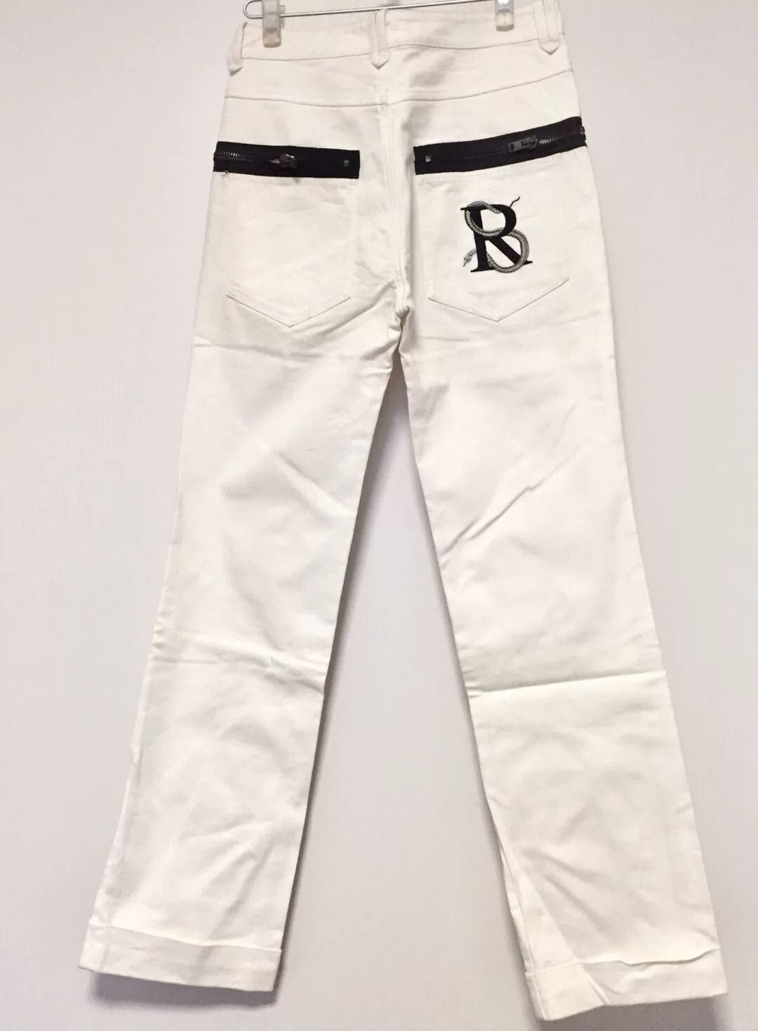 Raf Simons Raf Simons Snake Totem White Denim Wide-Leg Pants Size US 30 / EU 46 - 2 Thumbnail