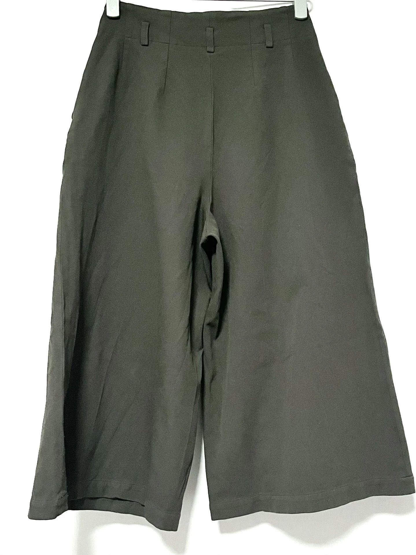 Comme des Garcons Comme des Garçons Army Green Cropped Wide-Leg Pants Size 36" / US 14 / IT 50 - 3 Thumbnail