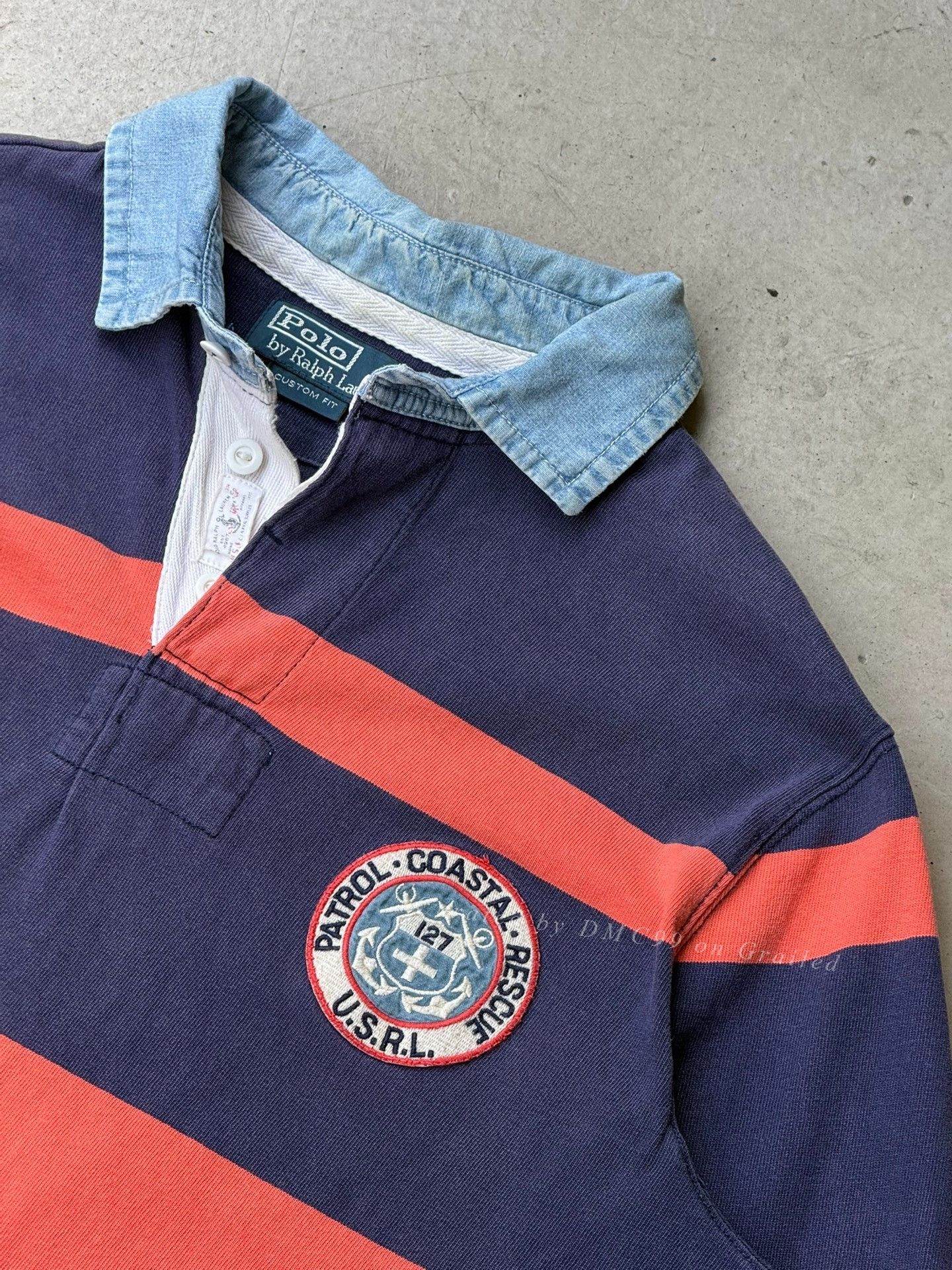Vintage Vintage Ralph Lauren Men's Stripe Rugby Shirt Size US M / EU 48-50 / 2 - 2 Thumbnail