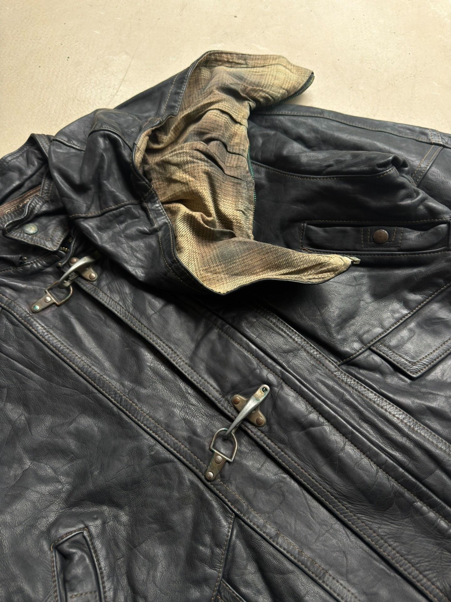 Vintage Vintage Firefighter Leather Jacket Lobster Clasp Size US L / EU 52-54 / 3 - 4 Thumbnail