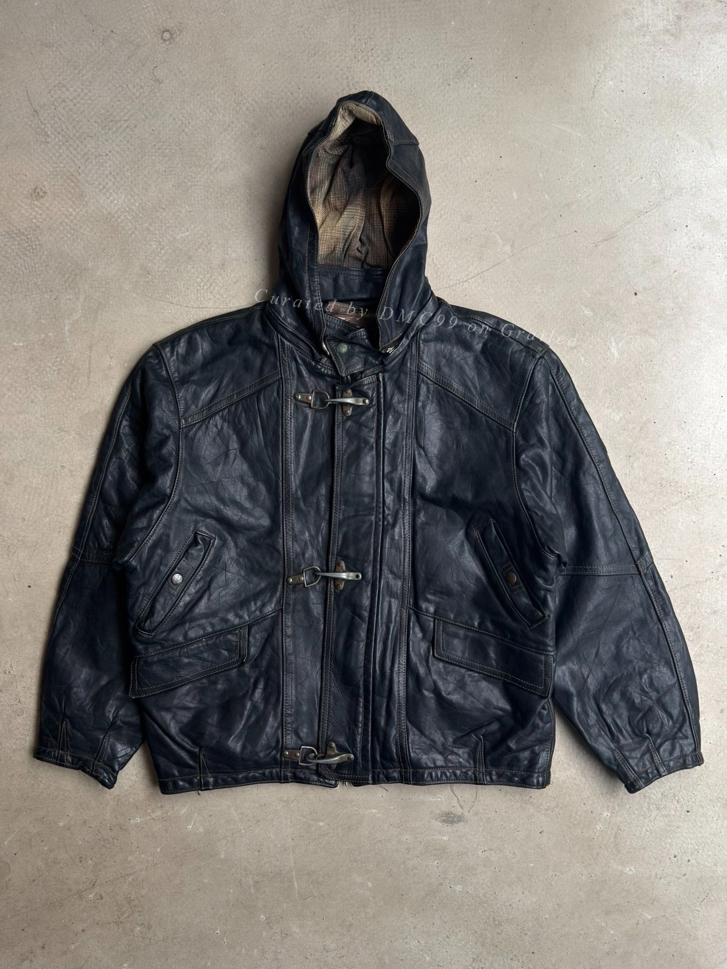 Vintage Vintage Firefighter Leather Jacket Lobster Clasp Size US L / EU 52-54 / 3 - 2 Thumbnail