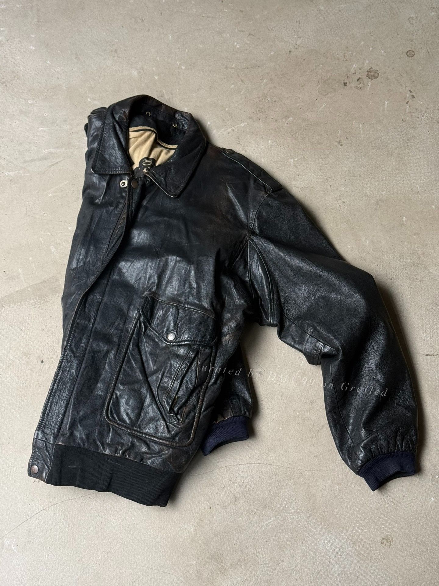 Vintage Vintage 90s Ma-2 Leather Jacket Size US M / EU 48-50 / 2 - 6 Thumbnail