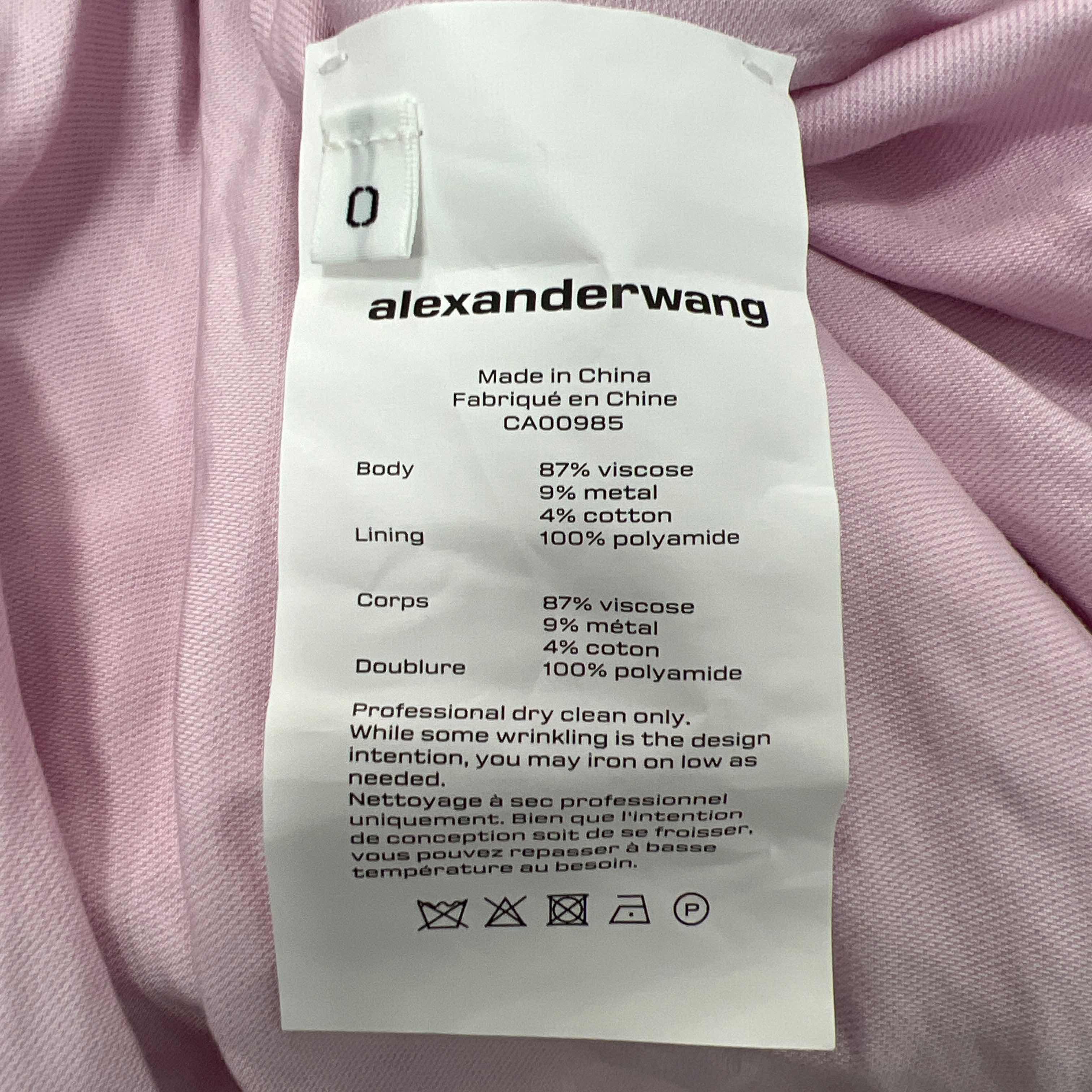 Alexander Wang Alexander Wang Pink Shirt Dress Size 0 Size XS / US 0-2 / IT 36-38 - 7 Thumbnail