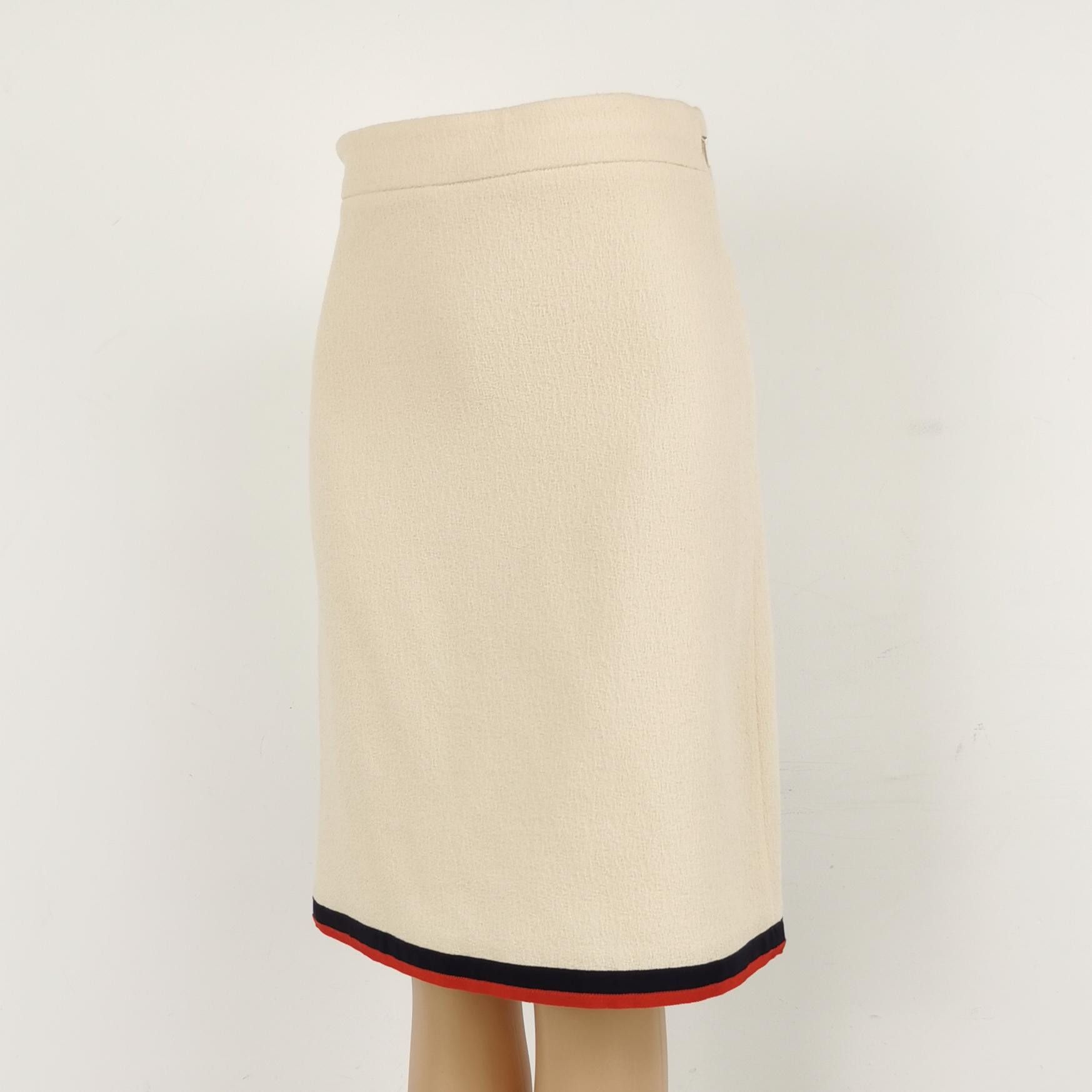 Gucci Gucci Contrast Trim Wool Midi Skirt Size 38 Size 26" / US 2 / IT 38 - 2 Thumbnail