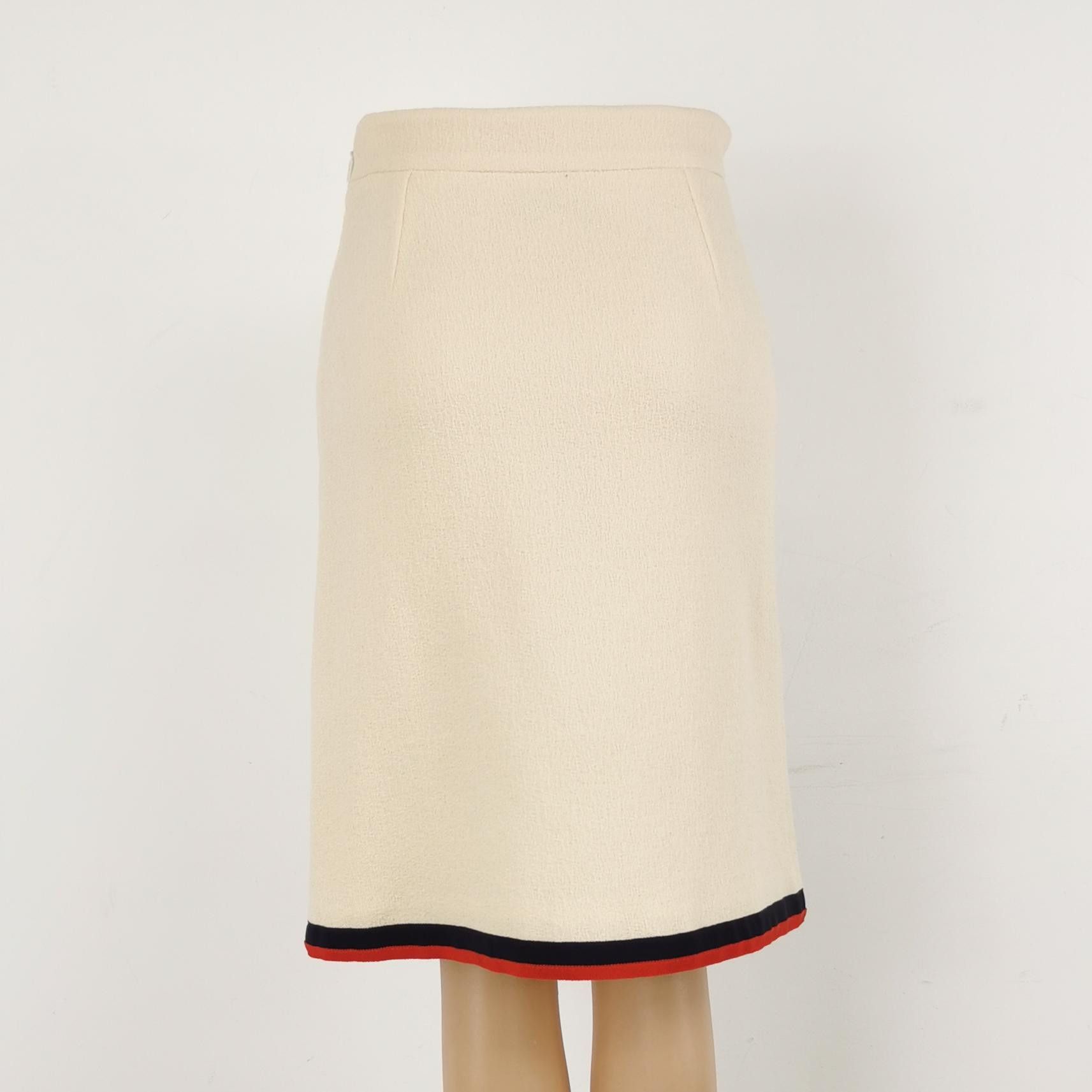 Gucci Gucci Contrast Trim Wool Midi Skirt Size 38 Size 26" / US 2 / IT 38 - 3 Thumbnail