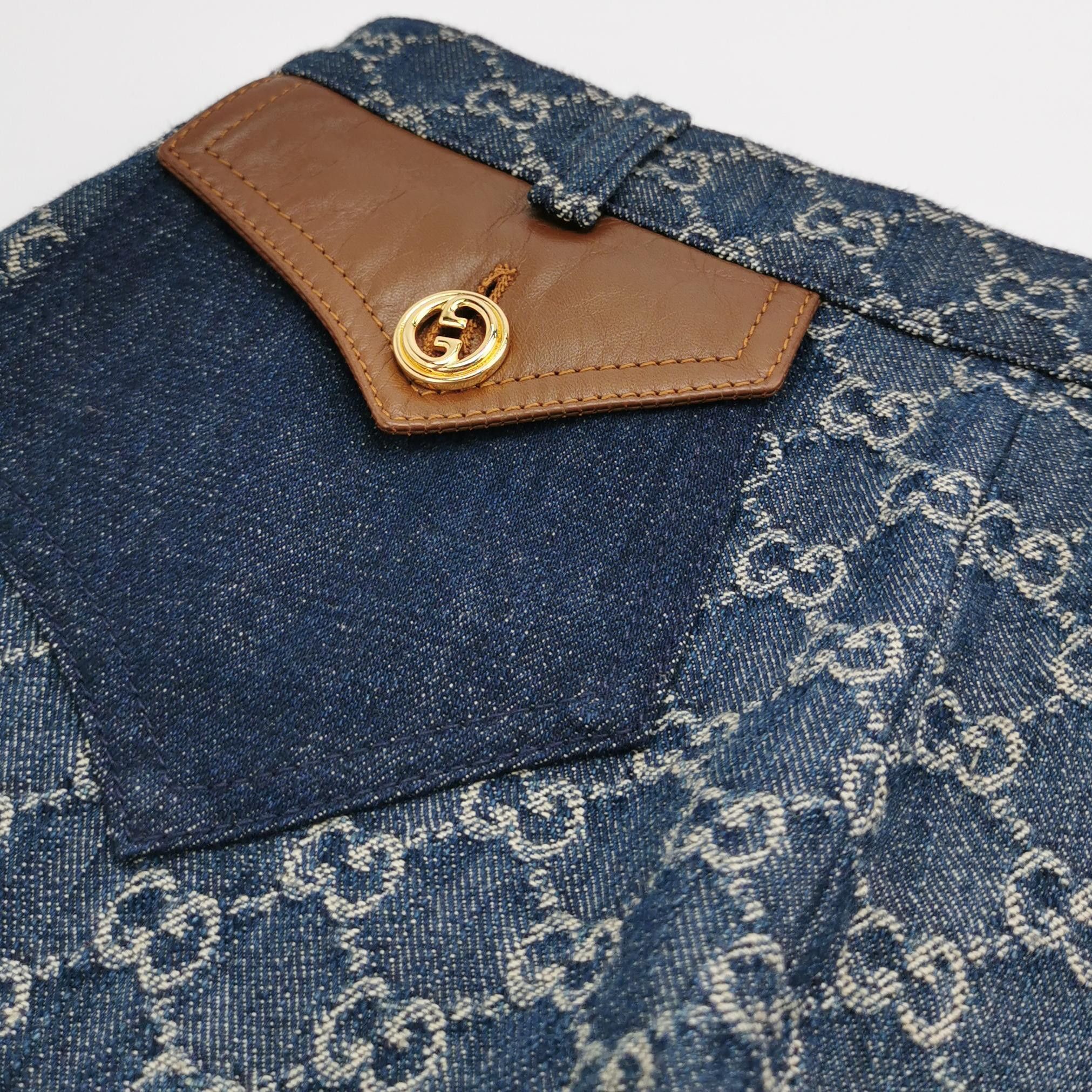 Gucci Gucci GG Monogram Leather Trim Shorts IT 38 Size 26" / US 2 / IT 38 - 4 Thumbnail