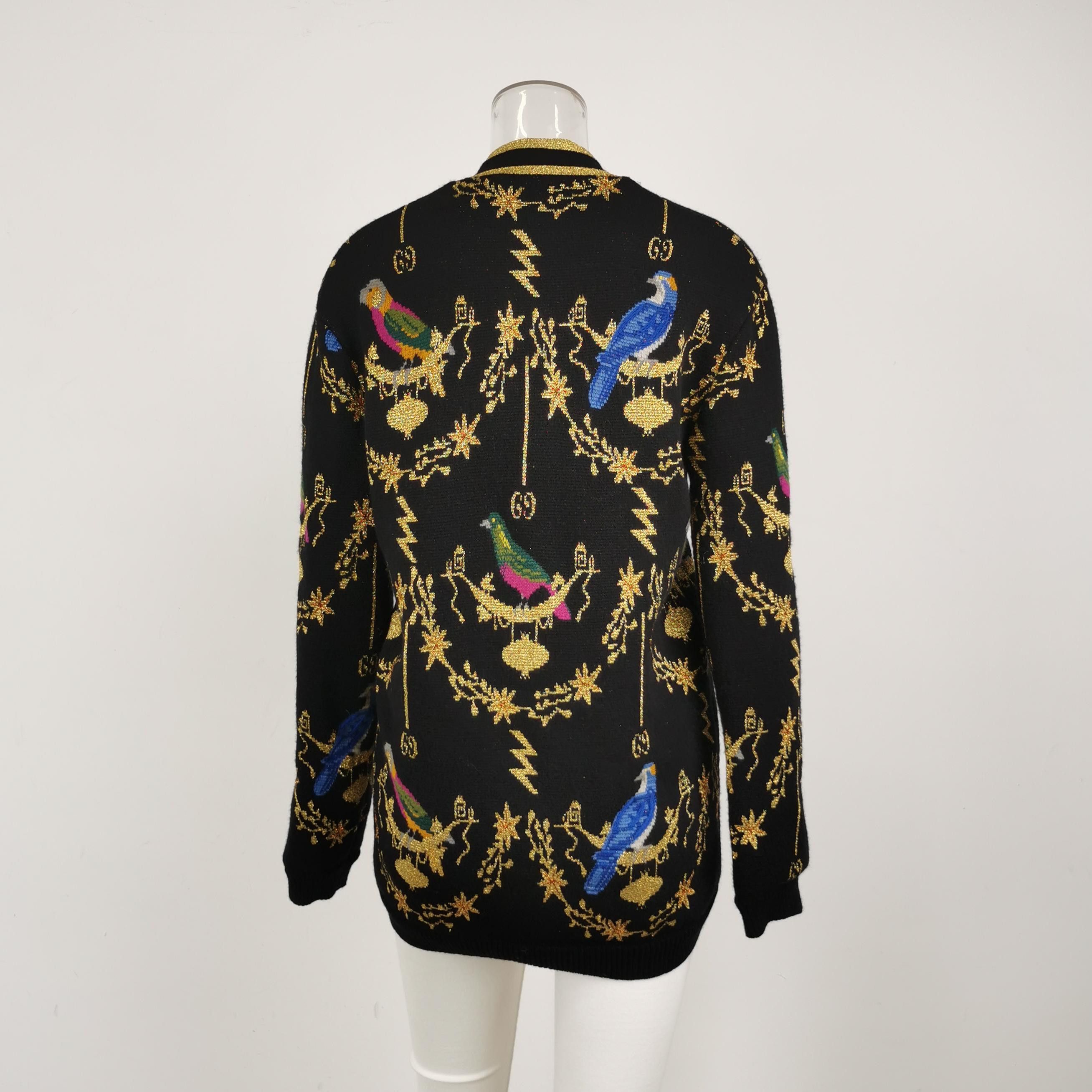 Gucci Gucci Bird Pattern V-Neck Cardigan Size XS Size US XS / EU 42 / 0 - 3 Thumbnail