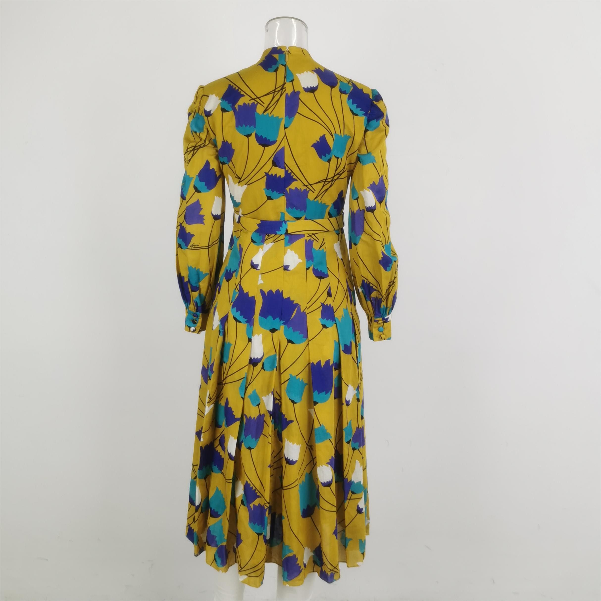 Gucci Gucci Floral Print Belted Midi Dress Size 36 Size XS / US 0-2 / IT 36-38 - 3 Thumbnail