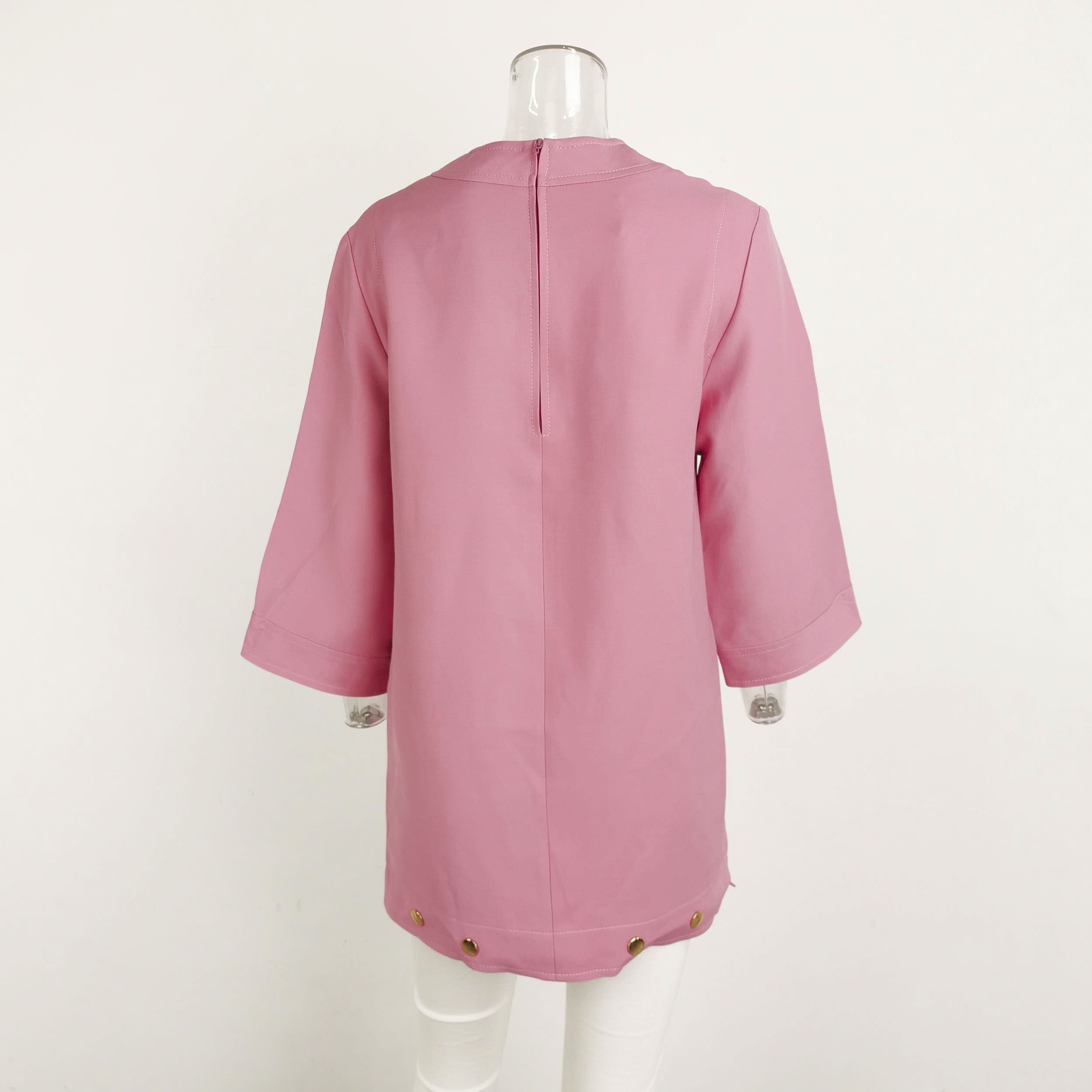 Gucci Gucci Pink Button Detail Mini Dress Size 38 Size XS / US 0-2 / IT 36-38 - 3 Thumbnail