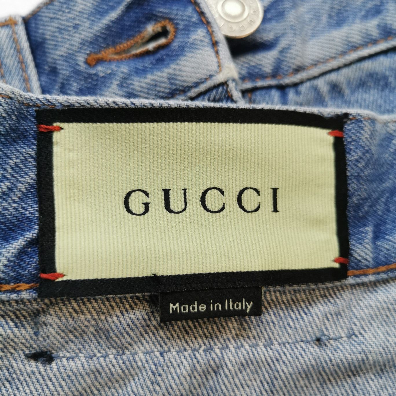 Gucci Gucci Apple Embroidered Denim Shorts Size 24 Size 24" / US 00 / IT 34 - 7 Thumbnail