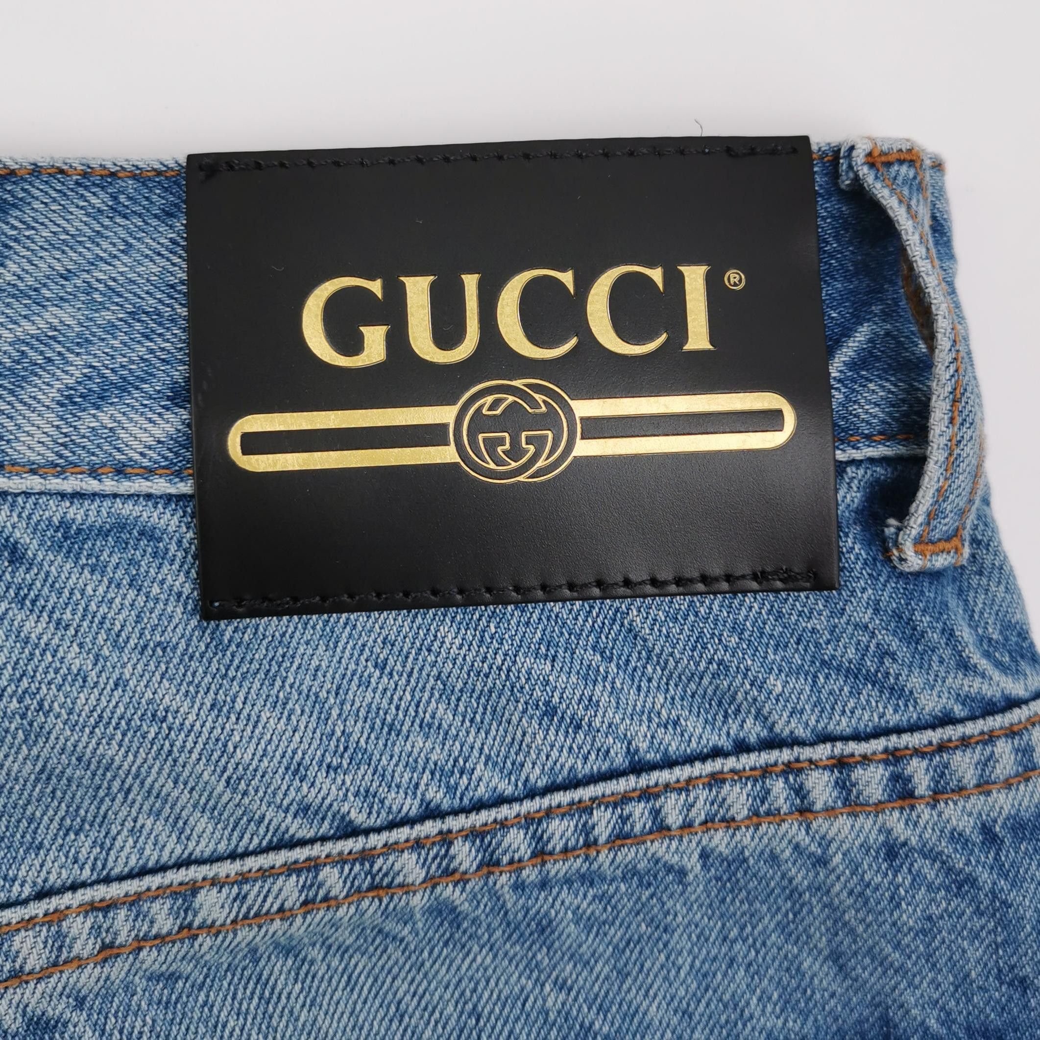 Gucci Gucci Apple Embroidered Denim Shorts Size 24 Size 24" / US 00 / IT 34 - 3 Thumbnail