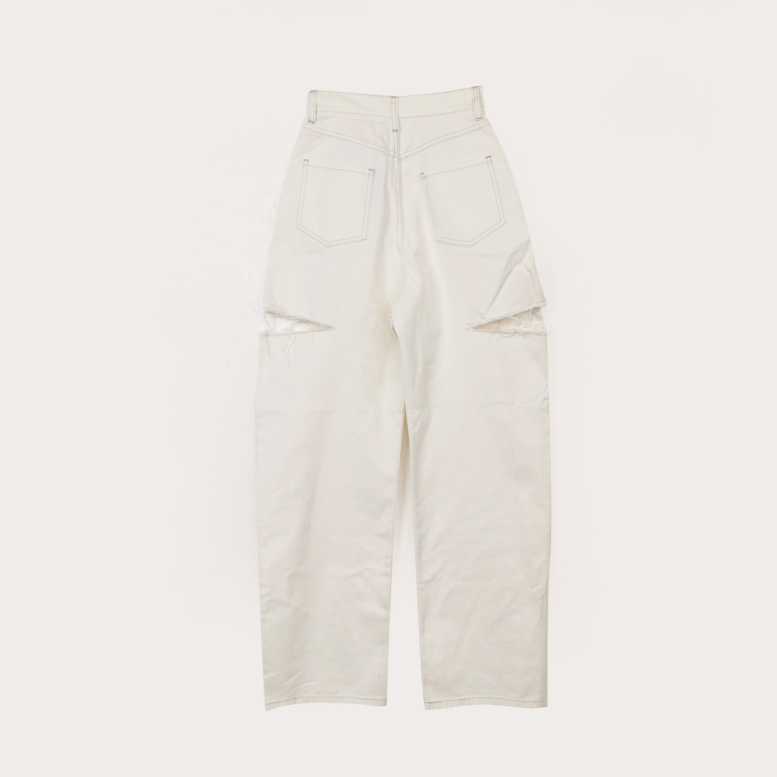 Maison Margiela Maison Margiela White Cut-out Jeans Size IT 36 Size 25" / US 0 / IT 36 - 2 Thumbnail