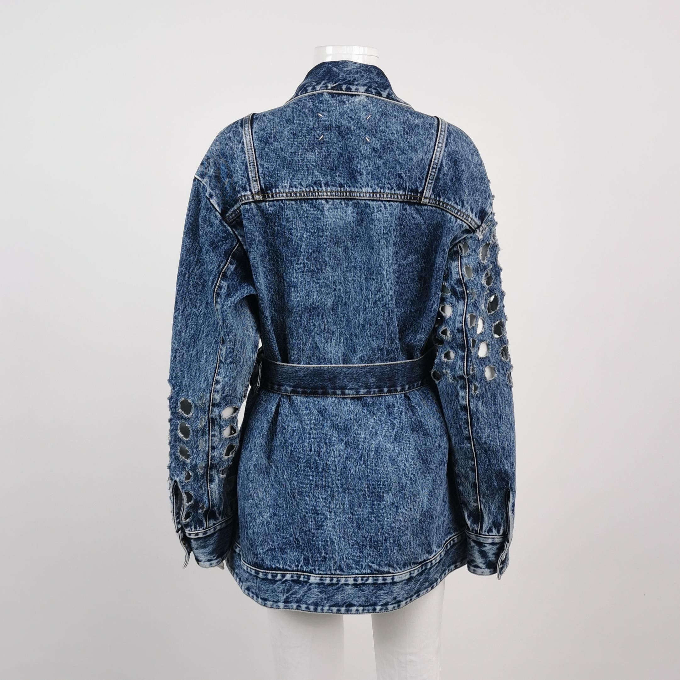 Maison Margiela Maison Margiela Cutout Denim Belted Jacket Size 38 Size XS / US 0-2 / IT 36-38 - 2 Thumbnail