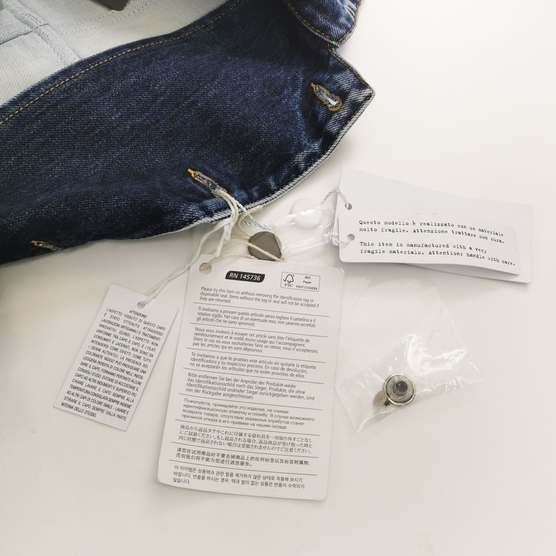 Maison Margiela Maison Margiela Cutout Denim Belted Jacket Size 38 Size XS / US 0-2 / IT 36-38 - 4 Thumbnail