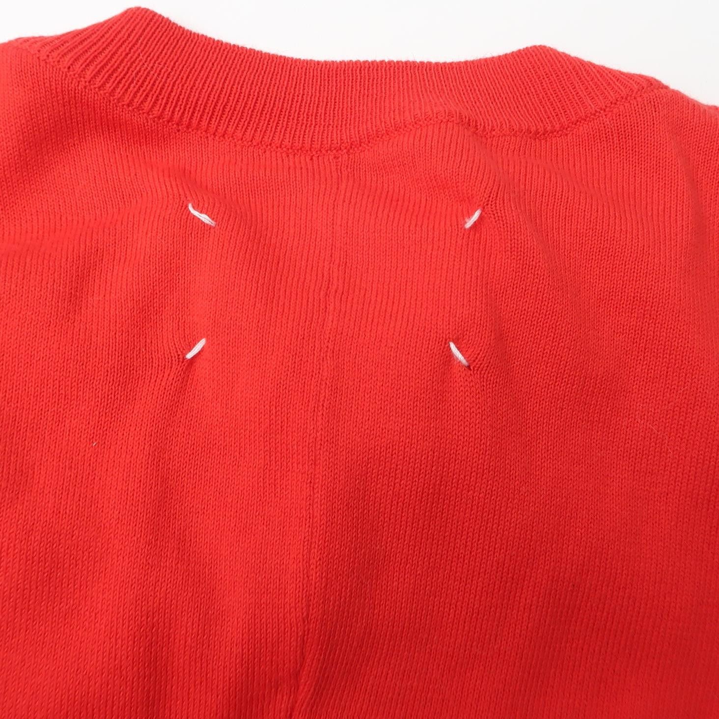 Maison Margiela Maison Margiela Red Cotton Crewneck Sweater Size M Size M / US 6-8 / IT 42-44 - 3 Thumbnail