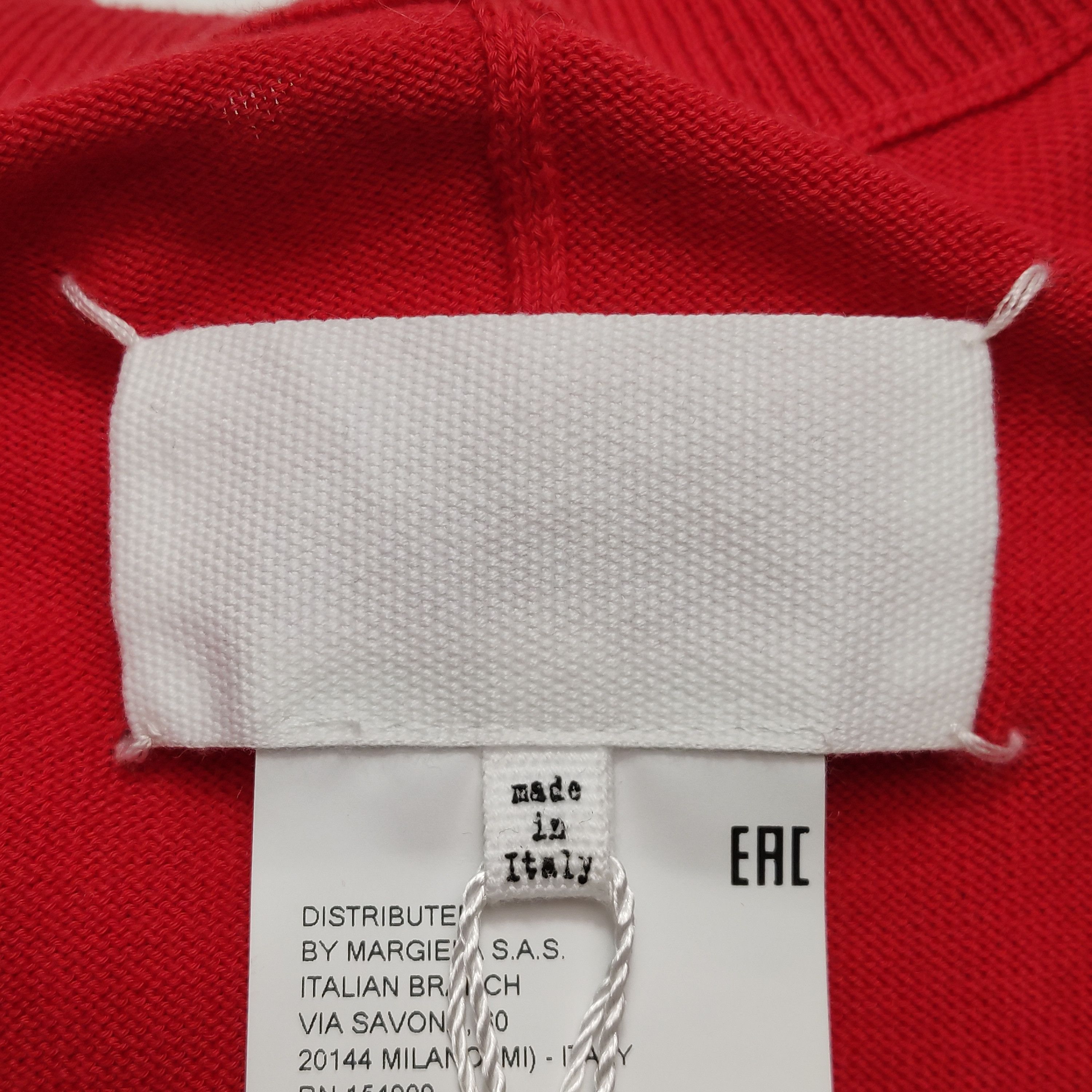 Maison Margiela Maison Margiela Red Cotton Crewneck Sweater Size M Size M / US 6-8 / IT 42-44 - 5 Thumbnail