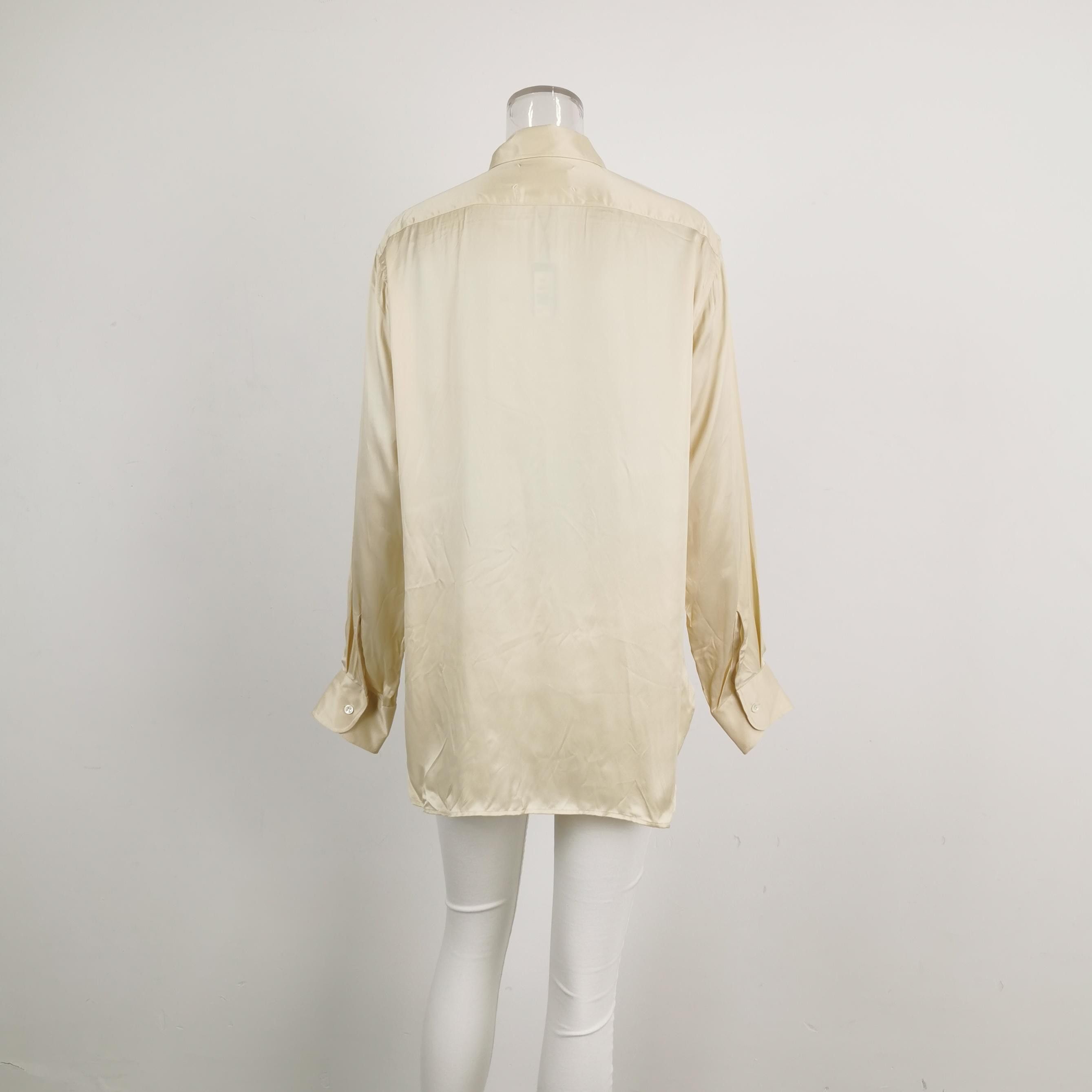 Maison Margiela Maison Margiela Beige Silk Blend Button Up Shirt Size 36 Size XS / US 0-2 / IT 36-38 - 2 Thumbnail