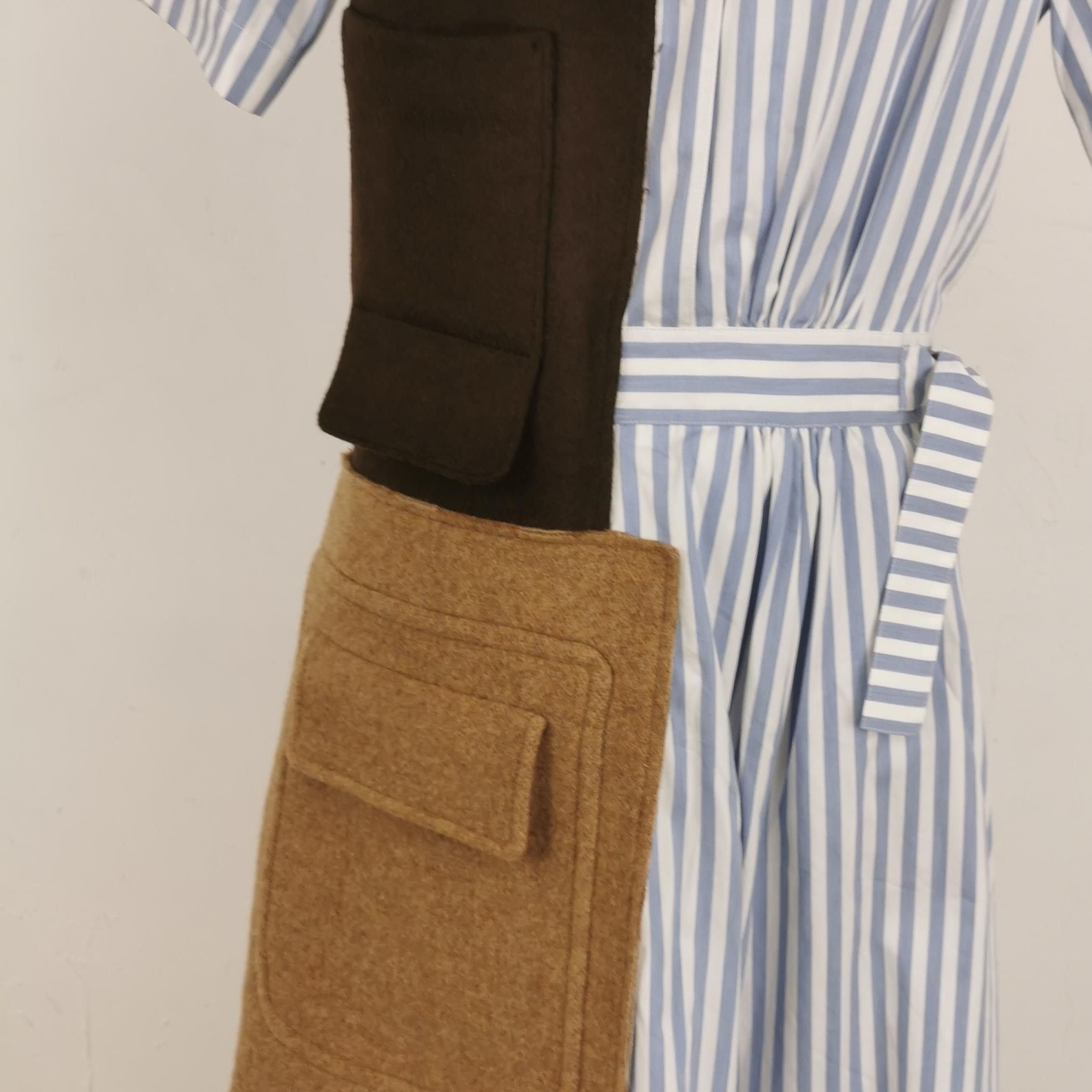 Maison Margiela Maison Margiela Striped Wool Patch Midi Dress Size 38 Size XS / US 0-2 / IT 36-38 - 3 Thumbnail