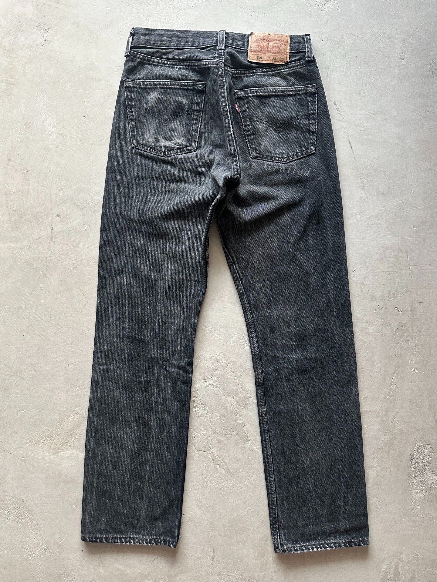 Vintage Vintage Levis 501 Black Women's Jeans Size 28" / US 6 / IT 42 - 2 Thumbnail