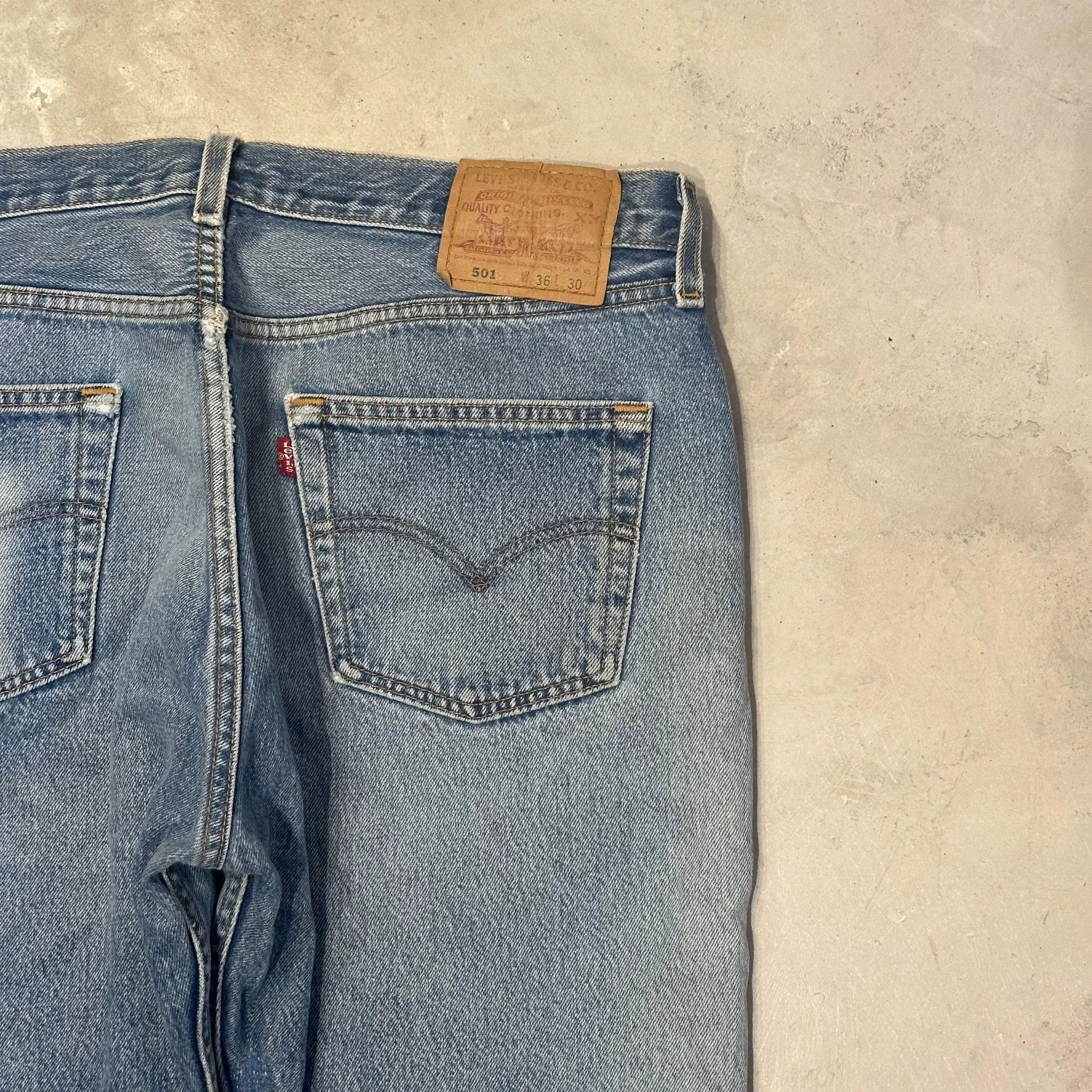 Levi's American Levi's 501 Distressed Patched Blue Size US 35 - 3 Thumbnail