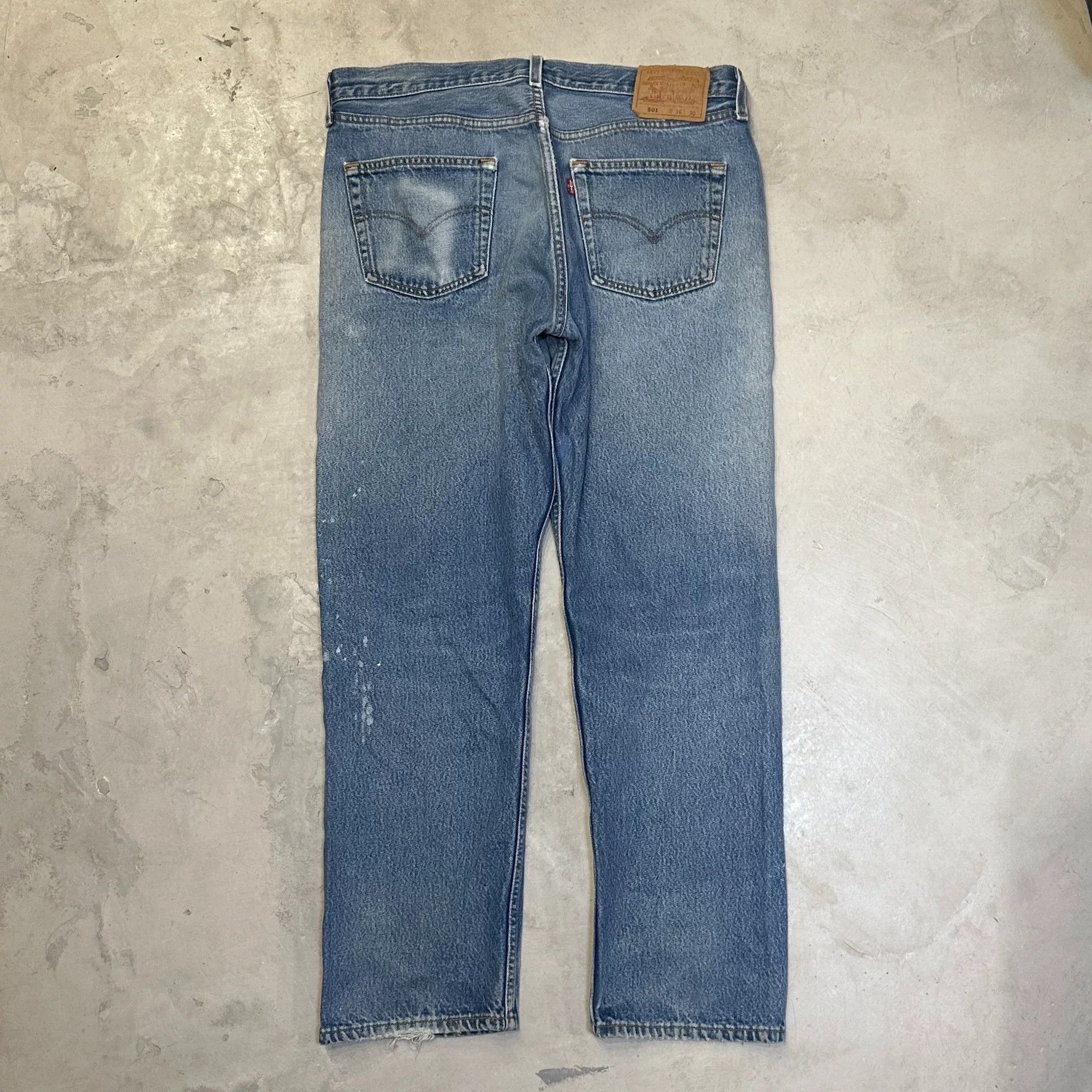 Levi's American Levi's 501 Distressed Patched Blue Size US 35 - 2 Thumbnail