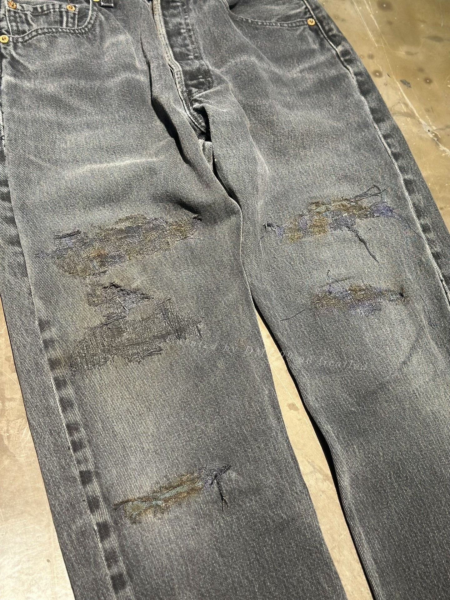 Vintage Vintage Levi's 501 Boro Jeans Size 29" - 3 Thumbnail