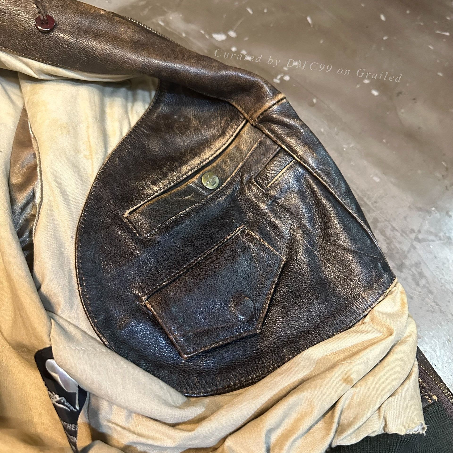 Vintage Vintage Harley Davidson Style Leather Bomber Jacket Size US XL / EU 56 / 4 - 7 Thumbnail
