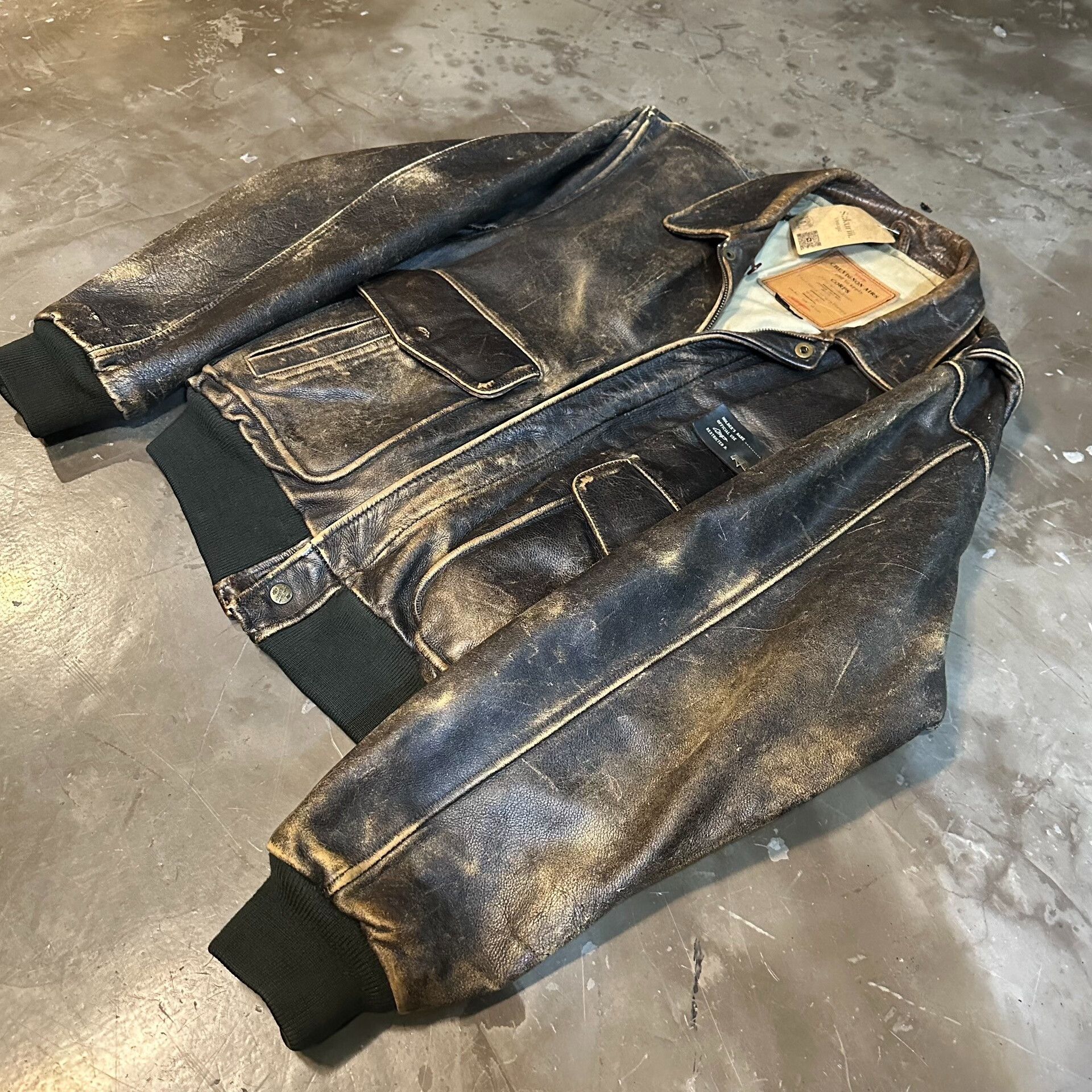 Vintage Vintage Harley Davidson Style Leather Bomber Jacket Size US XL / EU 56 / 4 - 3 Thumbnail