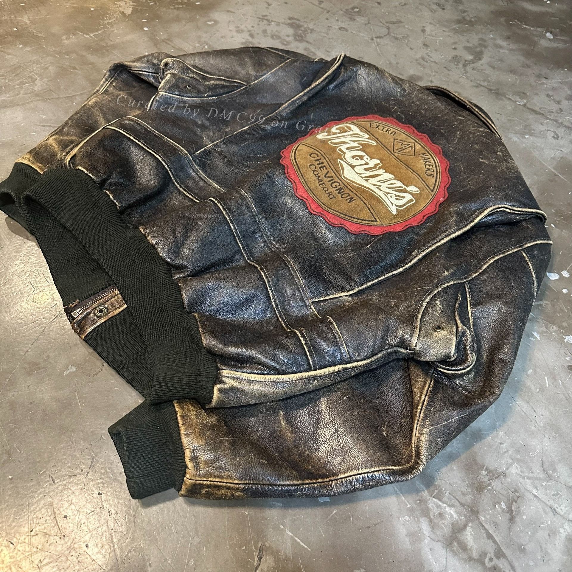 Vintage Vintage Harley Davidson Style Leather Bomber Jacket Size US XL / EU 56 / 4 - 4 Thumbnail