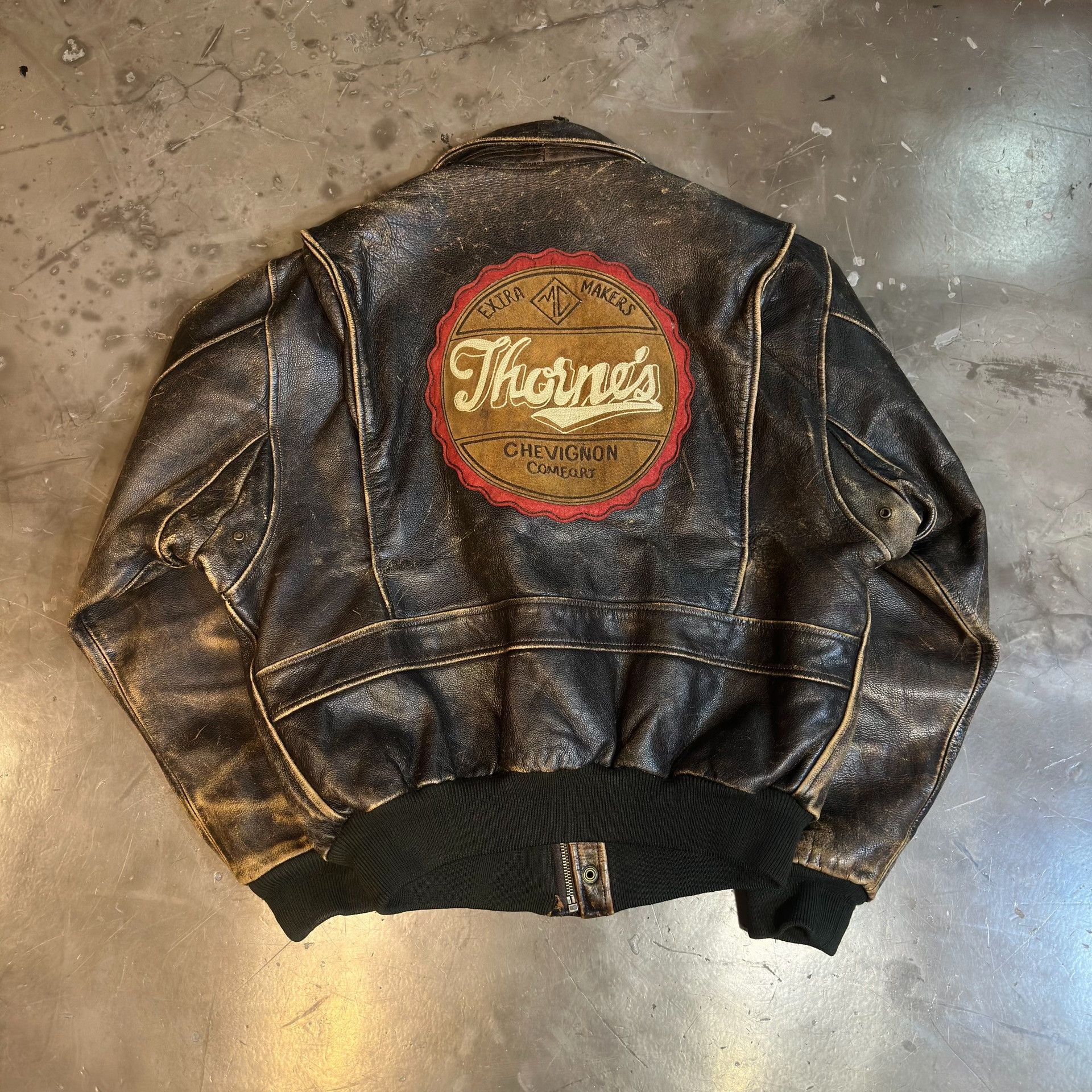 Vintage Vintage Harley Davidson Style Leather Bomber Jacket Size US XL / EU 56 / 4 - 2 Thumbnail
