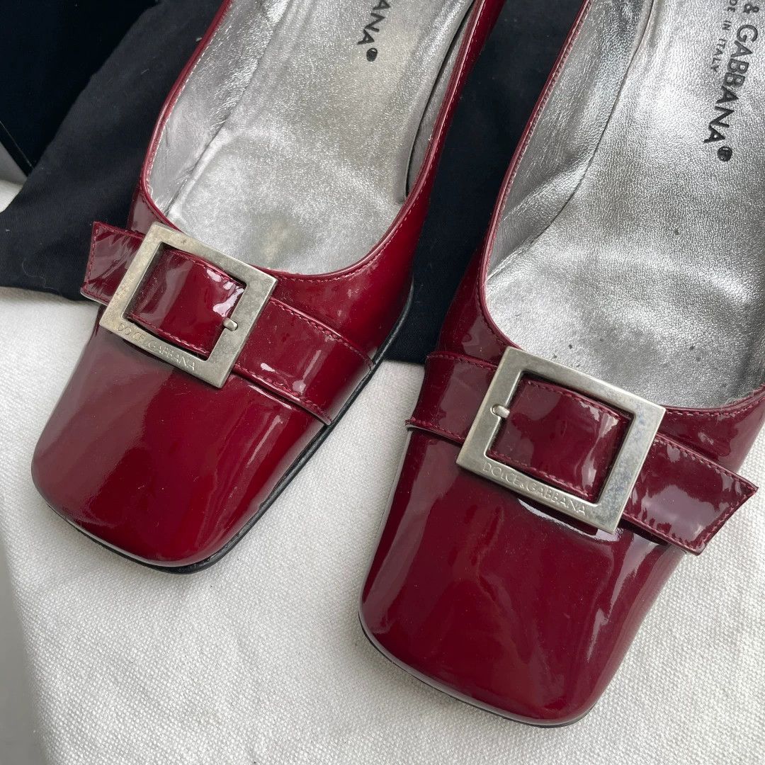 Dolce & Gabbana Dolce & Gabbana Vintage Bordeaux Red Heels Size US 5 / IT 35 - 4 Thumbnail