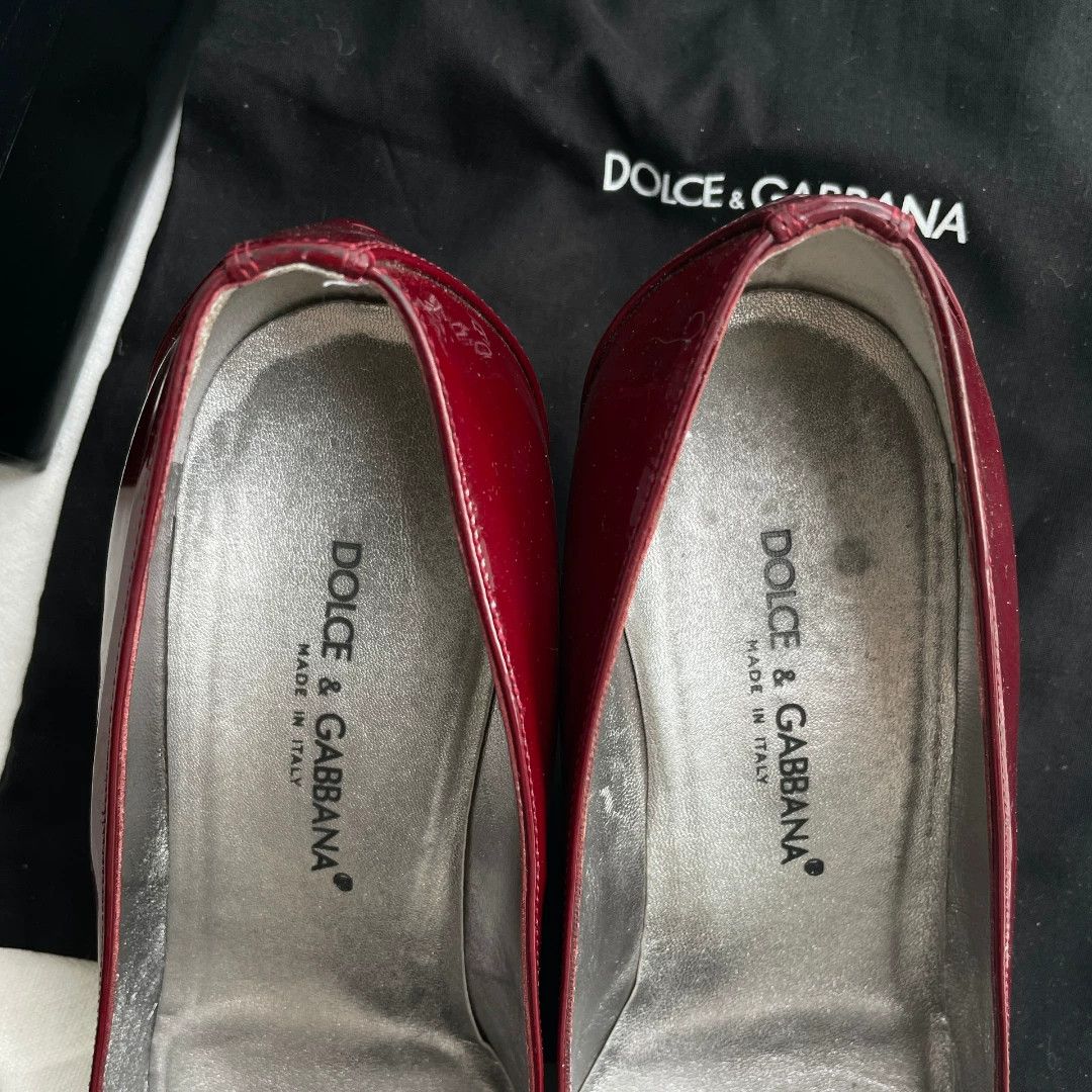 Dolce & Gabbana Dolce & Gabbana Vintage Bordeaux Red Heels Size US 5 / IT 35 - 5 Thumbnail