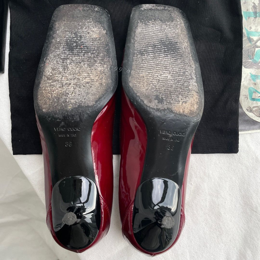 Dolce & Gabbana Dolce & Gabbana Vintage Bordeaux Red Heels Size US 5 / IT 35 - 6 Thumbnail