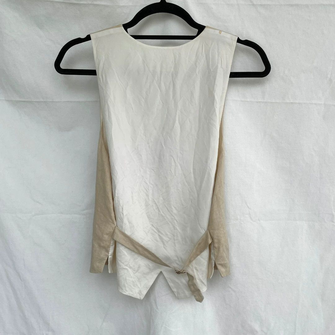 Emporio Armani Emporio Armani 1980s Vintage Linen Vest Size US XS / EU 42 / 0 - 2 Thumbnail