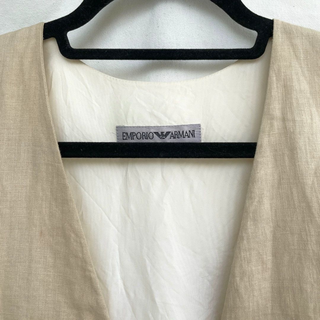 Emporio Armani Emporio Armani 1980s Vintage Linen Vest Size US XS / EU 42 / 0 - 3 Thumbnail