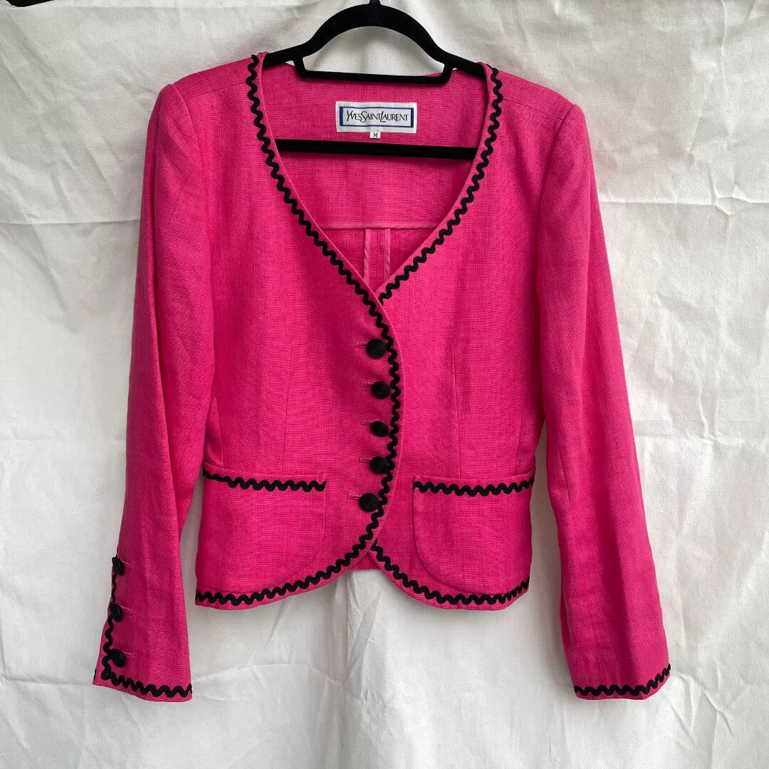 Yves Saint Laurent YSL Vintage Embroidered Cardigan Size M / US 6-8 / IT 42-44 - 3 Thumbnail