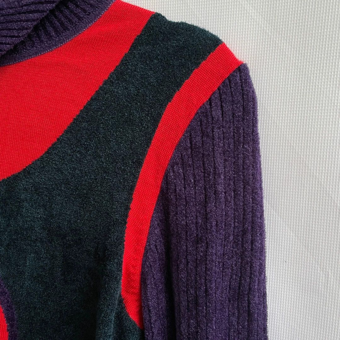 Jean Charles De Castelbajac Castelbajac 1980s Colorblock Knit Sweater Size M / US 6-8 / IT 42-44 - 5 Thumbnail