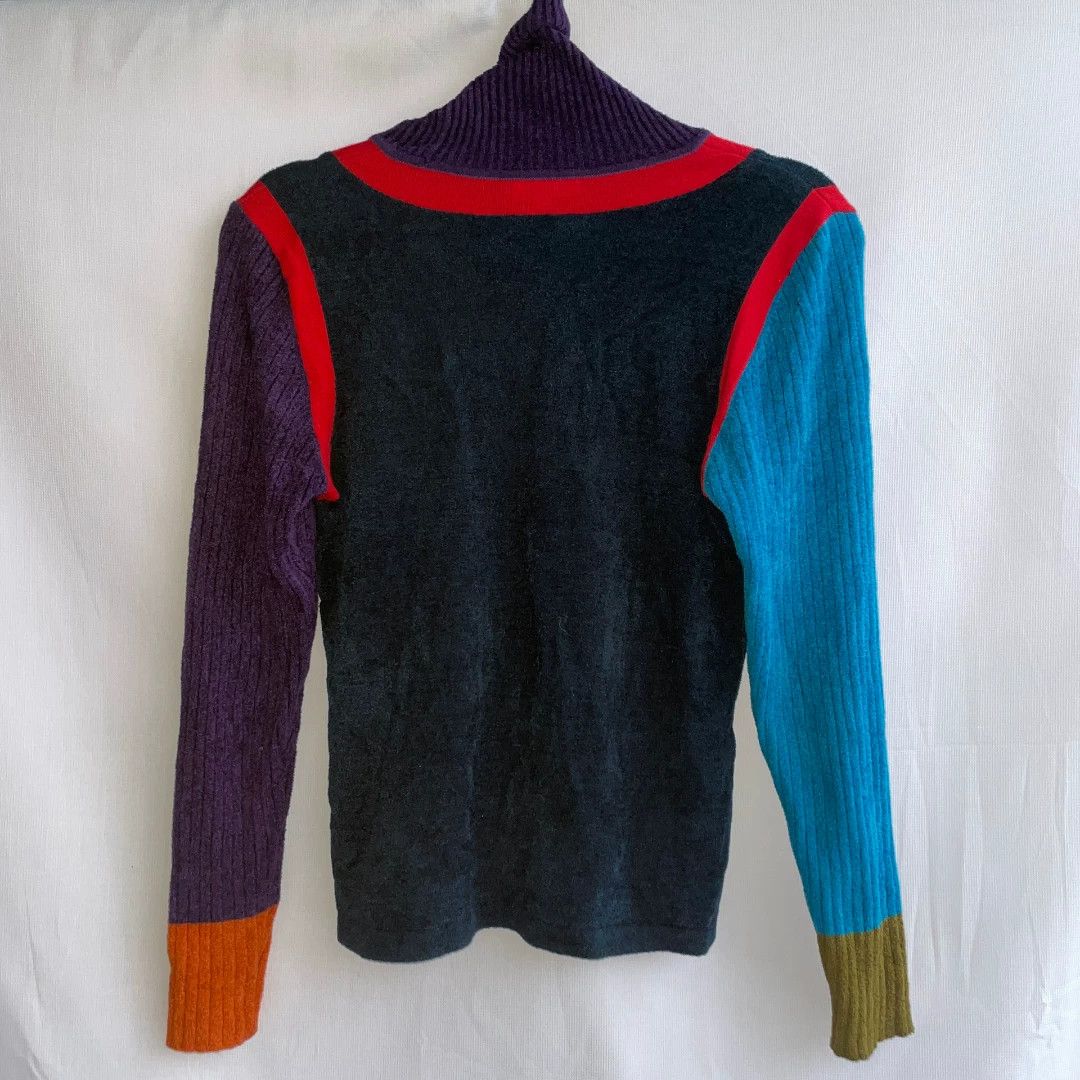 Jean Charles De Castelbajac Castelbajac 1980s Colorblock Knit Sweater Size M / US 6-8 / IT 42-44 - 2 Thumbnail