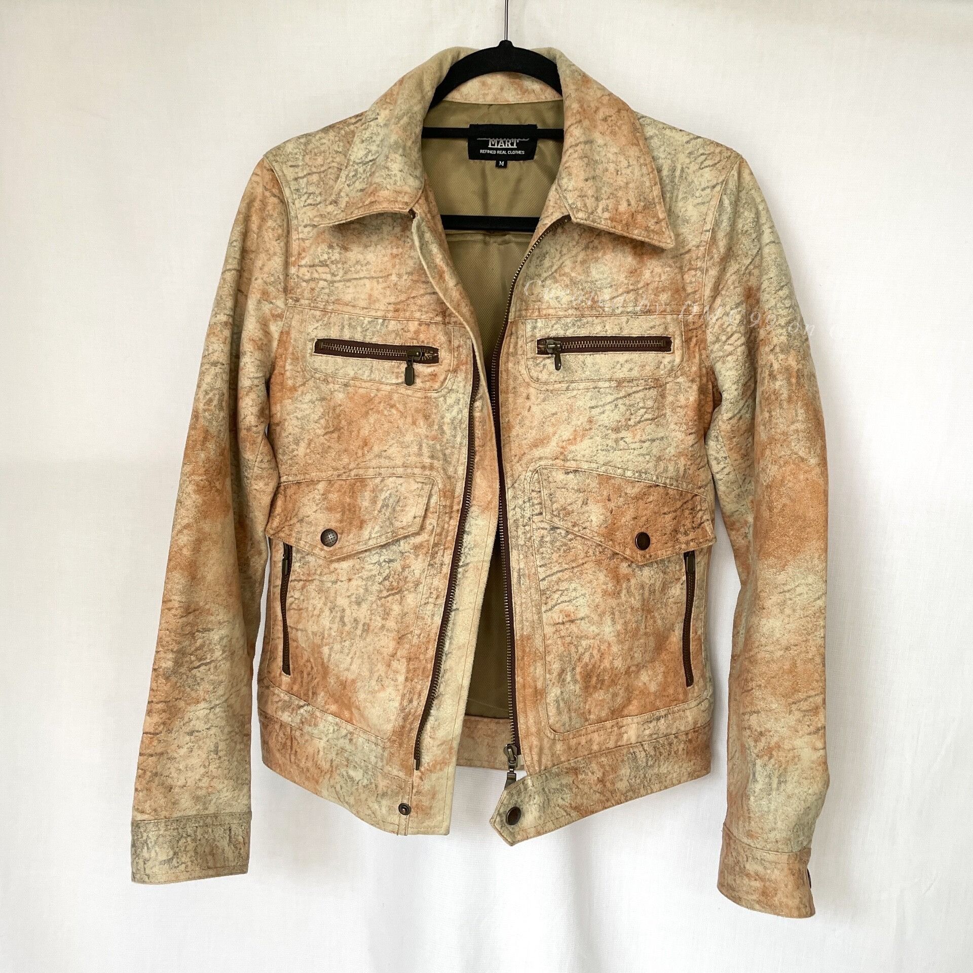 Tornado Mart Tornado Mart Vintage Suede Tie-Dye Biker Jacket Size US M / EU 48-50 / 2 - 3 Thumbnail