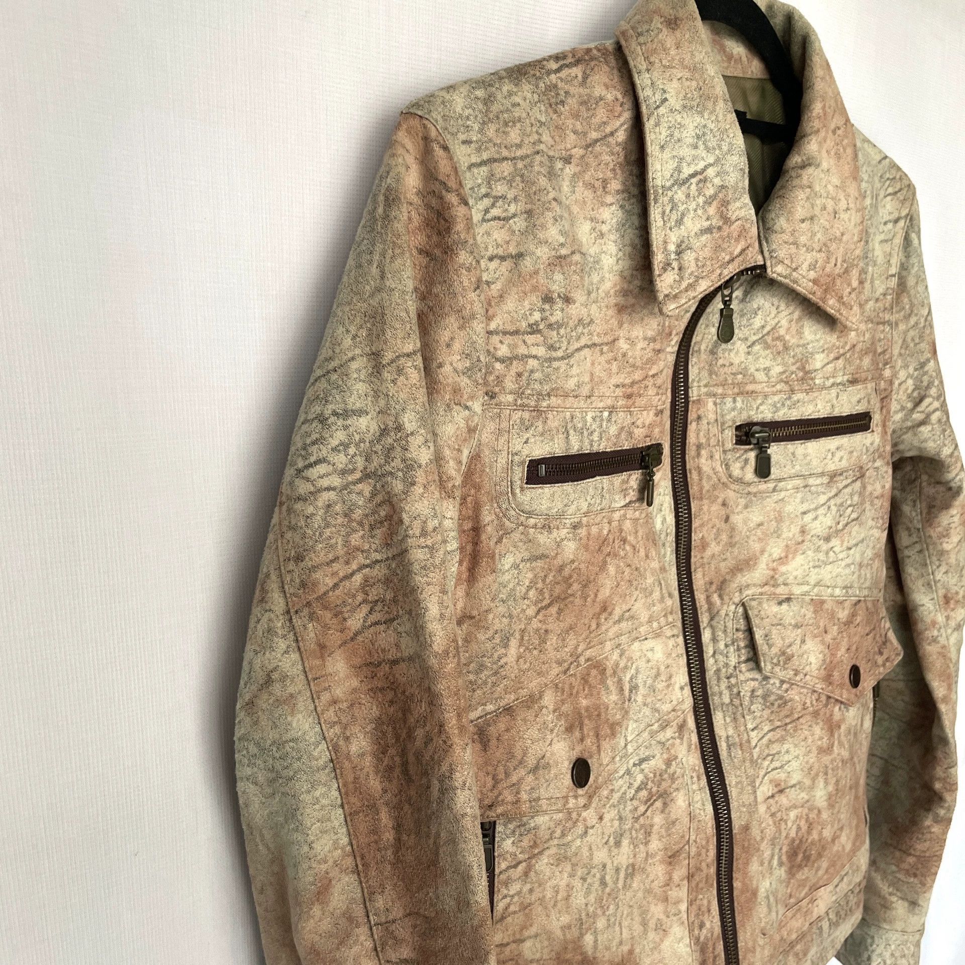 Tornado Mart Tornado Mart Vintage Suede Tie-Dye Biker Jacket Size US M / EU 48-50 / 2 - 7 Thumbnail