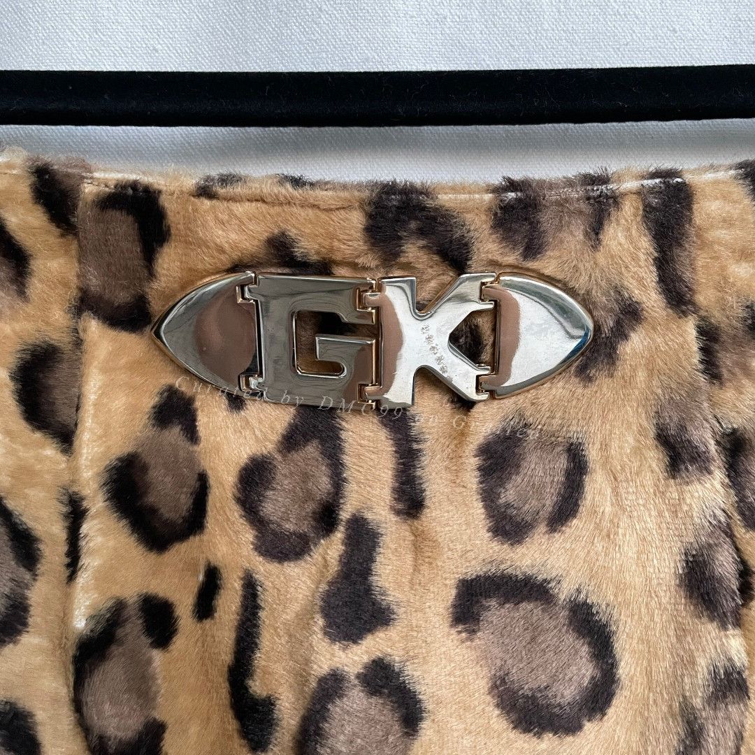 Italia Independent Vintage Leopard Fur Pencil Skirt Y2K Size 22" - 3 Thumbnail