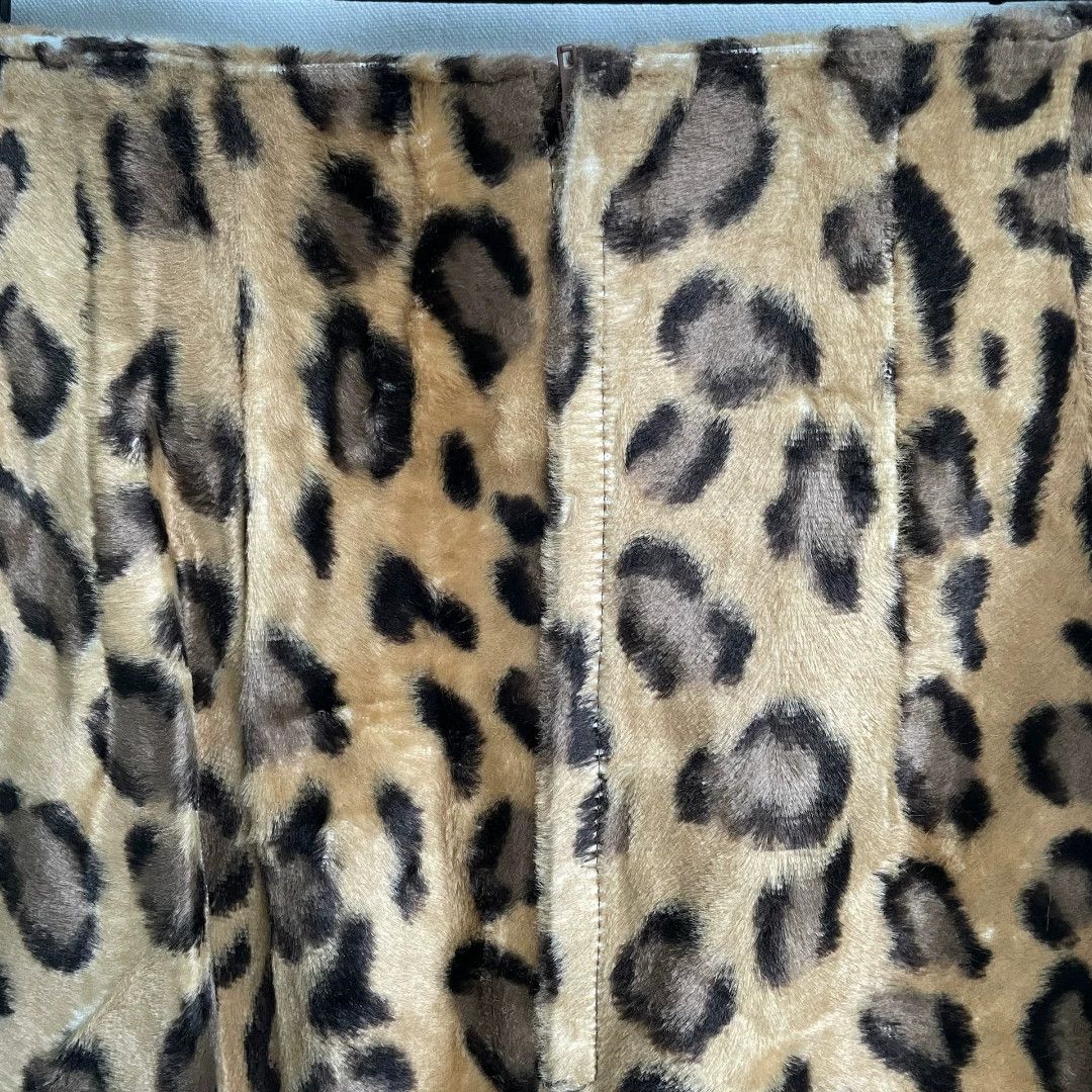 Italia Independent Vintage Leopard Fur Pencil Skirt Y2K Size 22" - 5 Thumbnail