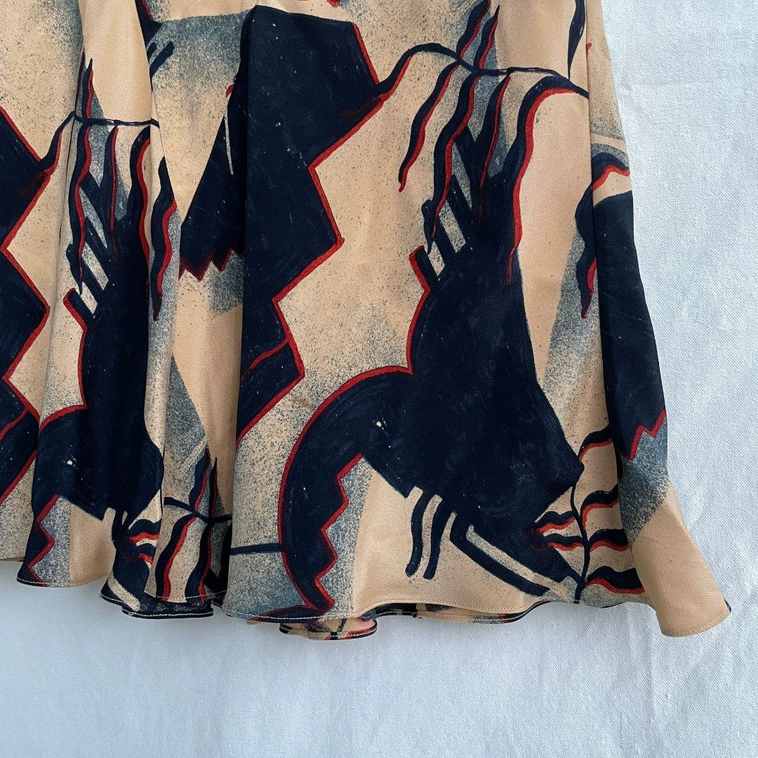 Ralph Lauren Ralph Lauren Vintage Silk Geometric Midi Skirt Size 40" / US 18 - 3 Thumbnail