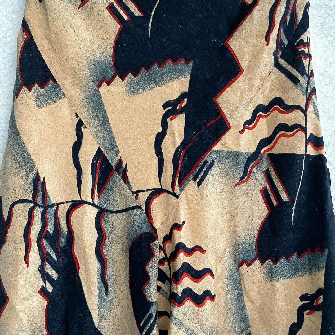 Ralph Lauren Ralph Lauren Vintage Silk Geometric Midi Skirt Size 40" / US 18 - 4 Thumbnail